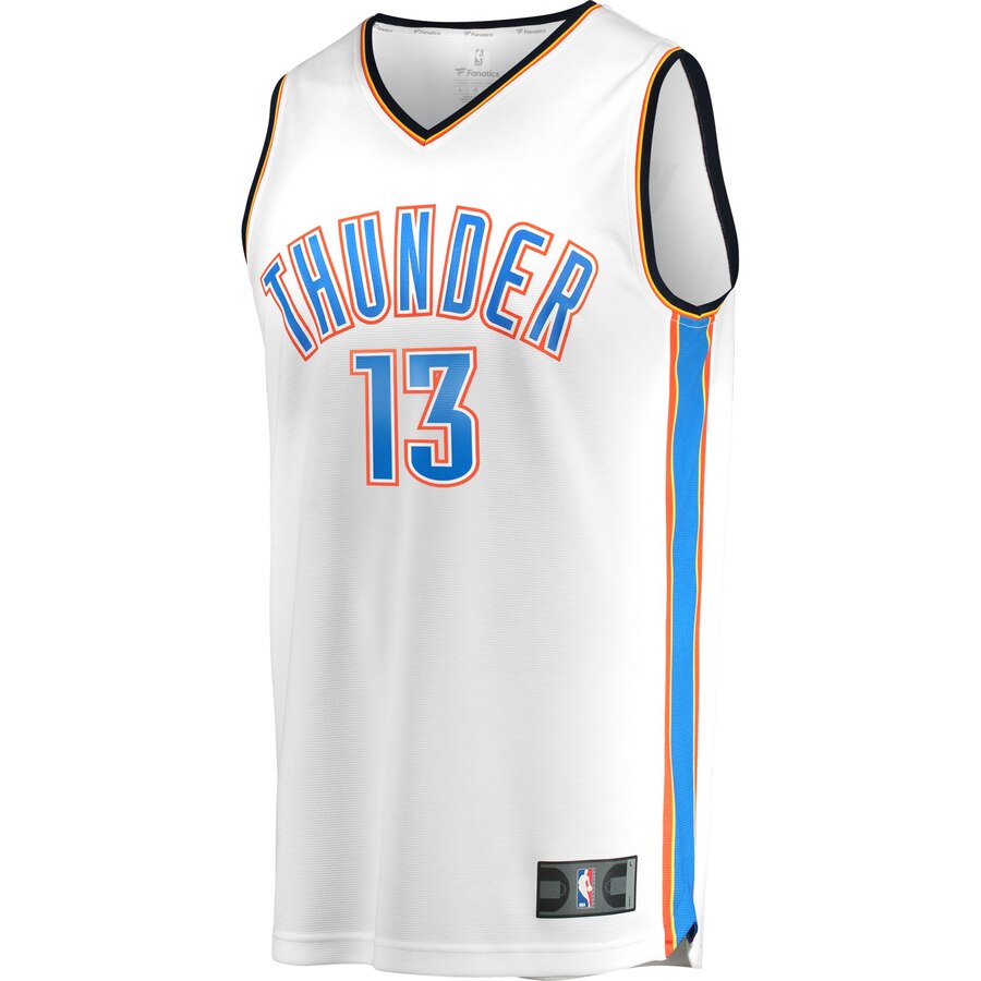 Alternative view of Paul George Oklahoma City Thunder Fanatics Branded Youth Fast Break Team Replica Player Jersey - Association Edition - White