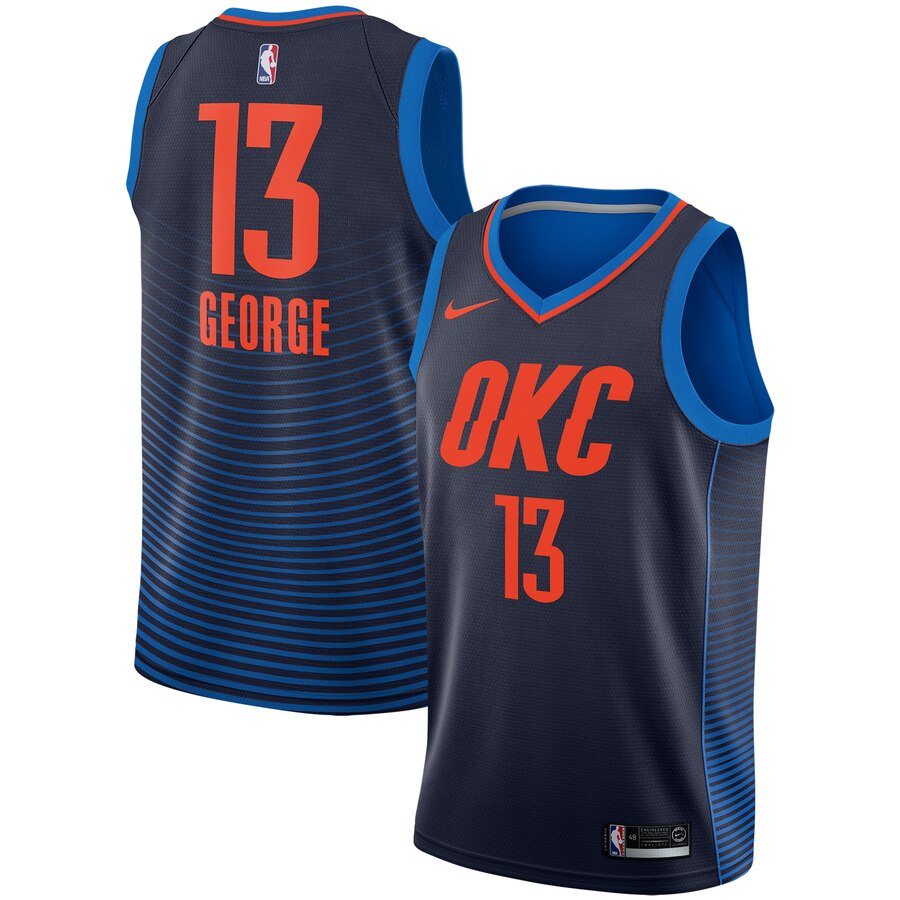 Paul George Oklahoma City Thunder Replica Swingman Jersey - Statement Edition - Navy