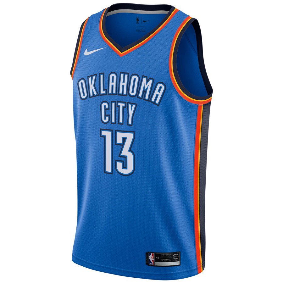 Alternative view of Paul George Oklahoma City Thunder Swingman Jersey - Icon Edition - Blue