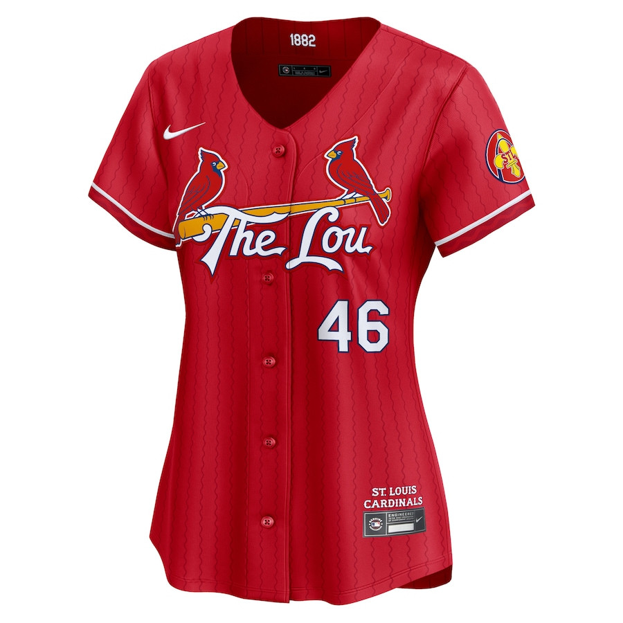 Alternative view of Paul Goldschmidt 46 St. Louis Cardinals 2024 City Connect Limited Women Jersey - Red 