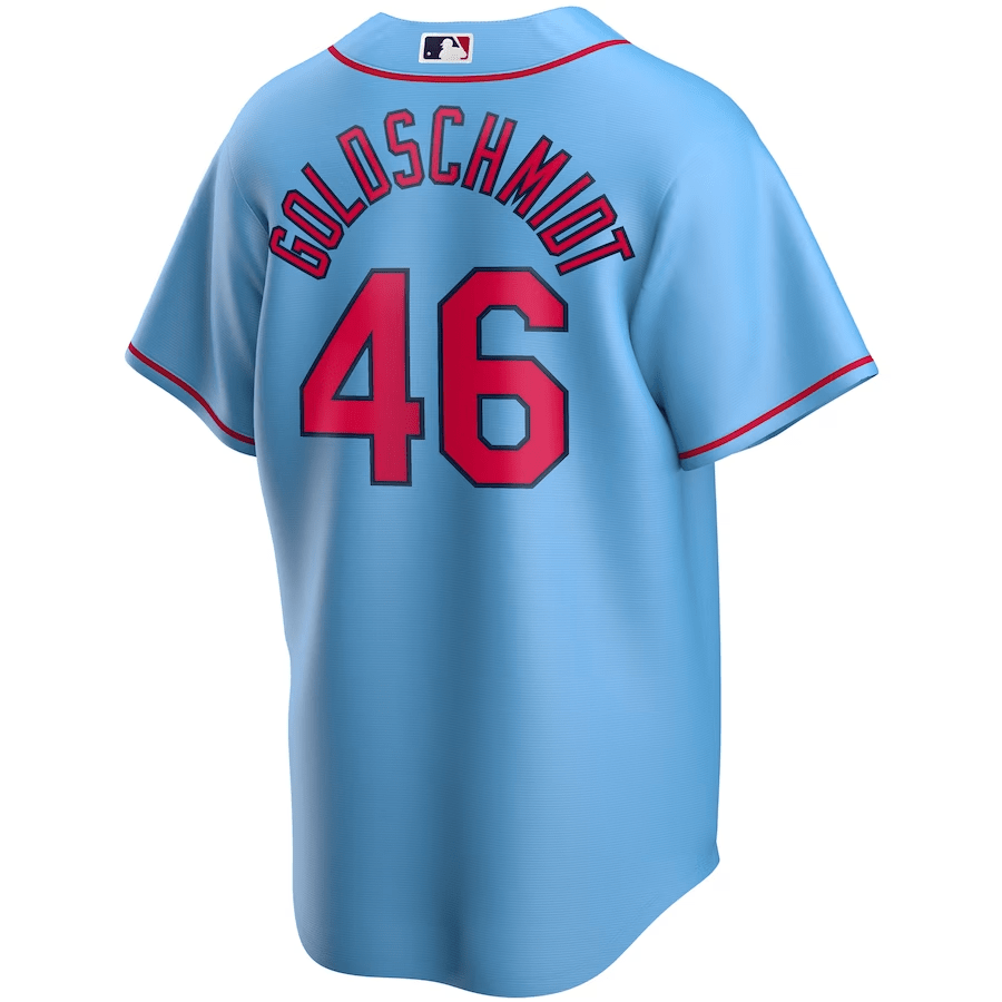 Alternative view of Paul Goldschmidt 46 St. Louis Cardinals Alternate Men Jersey - Light Blue 