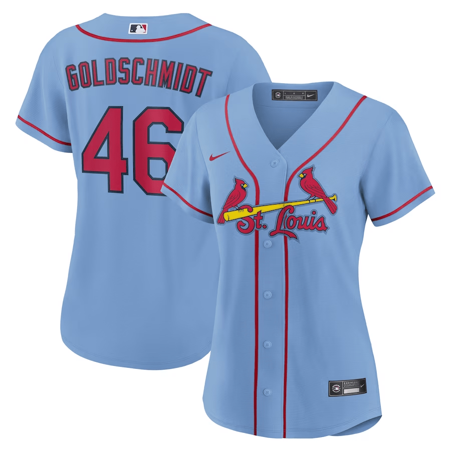 Paul Goldschmidt 46 St. Louis Cardinals Women Alternate Jersey - Light Blue 