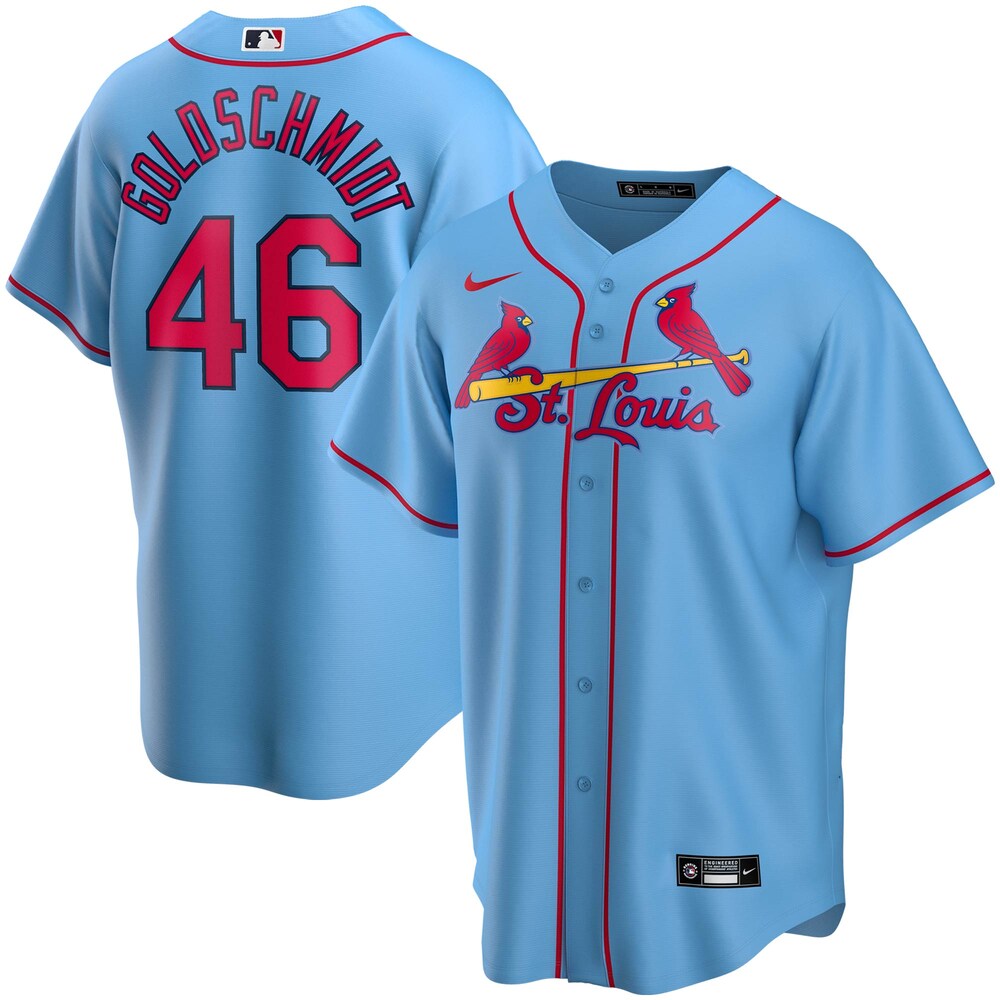 Paul Goldschmidt St. Louis Cardinals Alternate 2020 Player Jersey - Light Blue Color