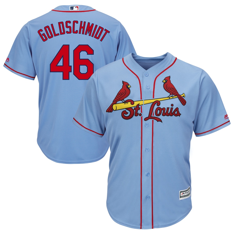 Paul Goldschmidt St. Louis Cardinals Majestic Alternate Official Cool Base Player Jersey - Light Blue