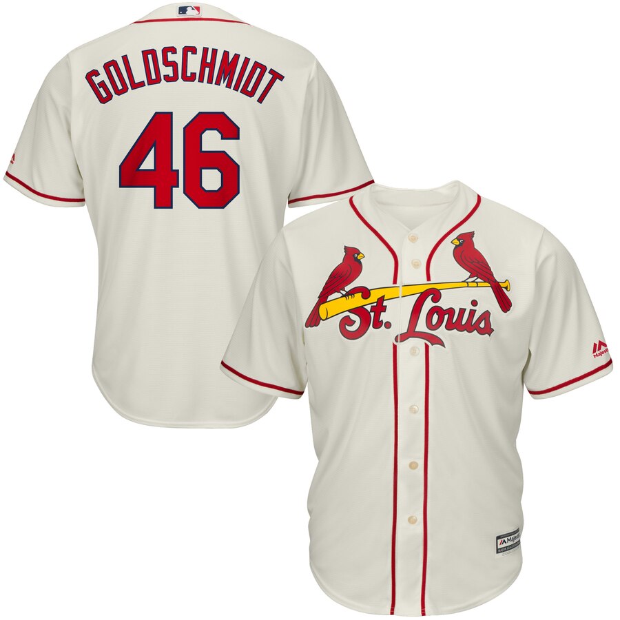 Paul Goldschmidt St. Louis Cardinals Majestic Alternate Official Cool Base Player Jersey – Cream