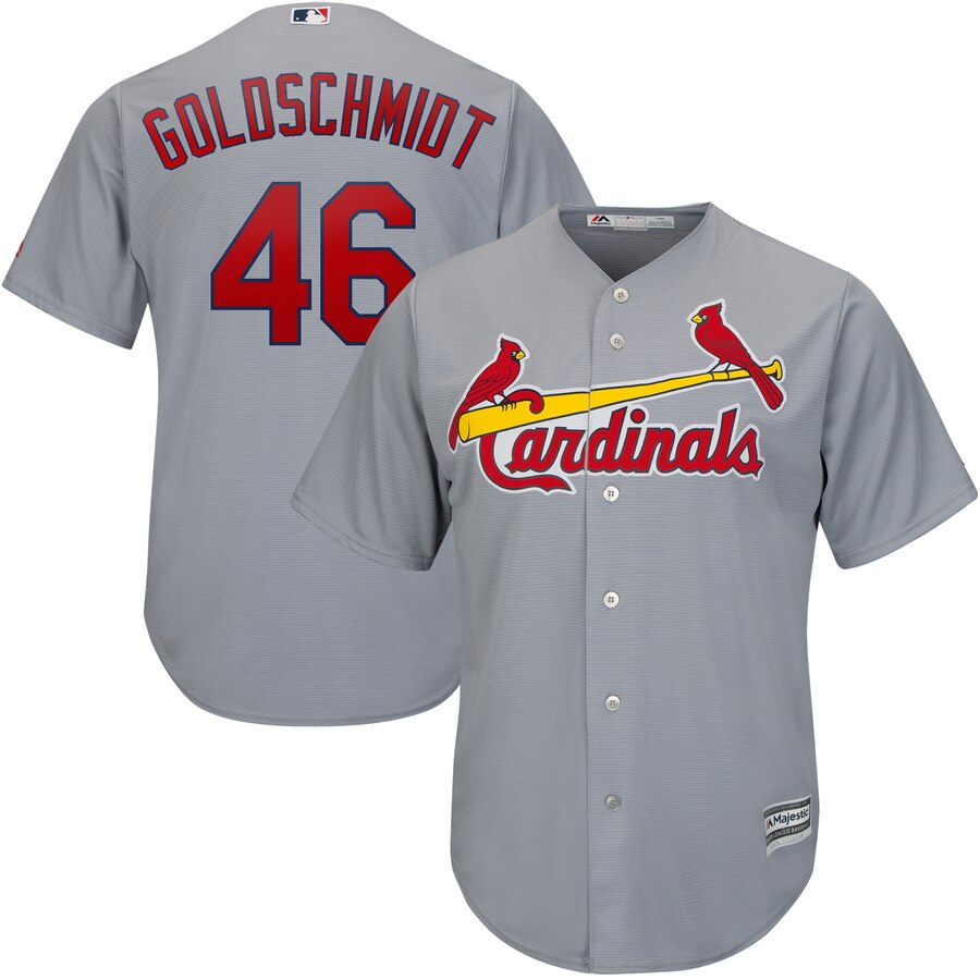 Paul Goldschmidt St. Louis Cardinals Majestic Road Official Cool Base Player Jersey – Gray