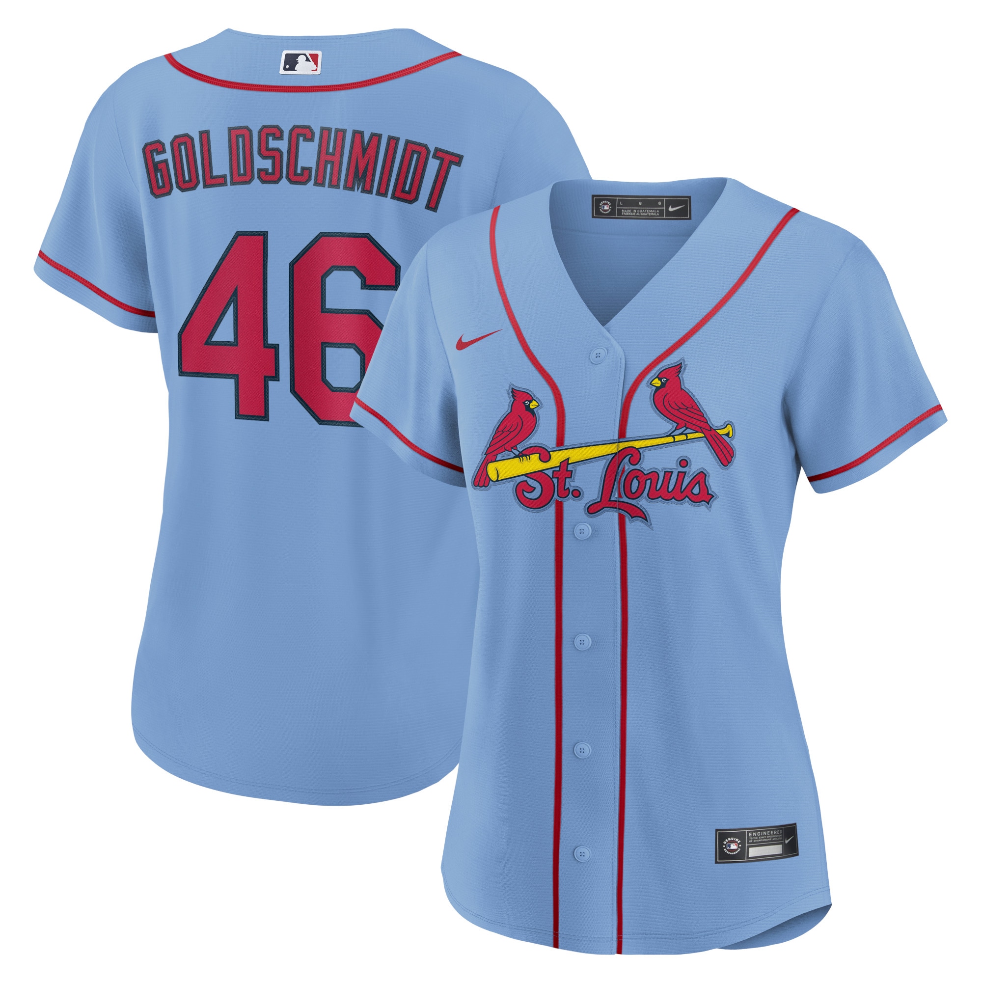 Paul Goldschmidt St. Louis Cardinals Women’s Alternate Replica Player Jersey – Light Blue