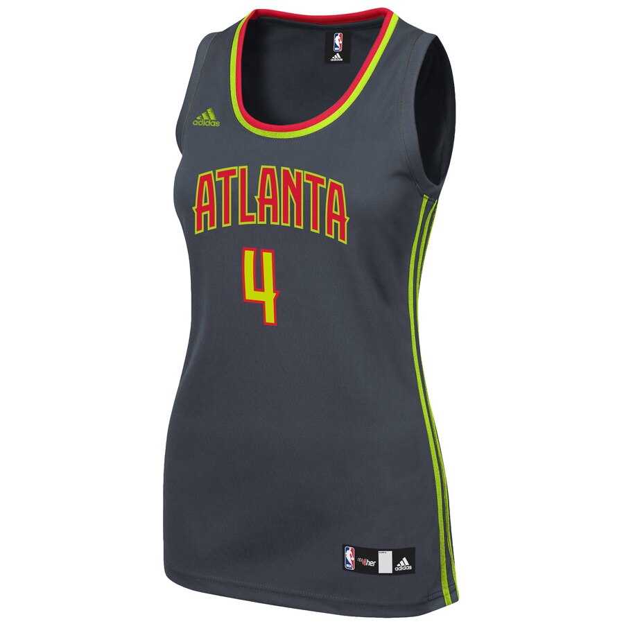 Alternative view of Paul Millsap Atlanta Hawks Adidas Women's Road Replica Jersey - Charcoal