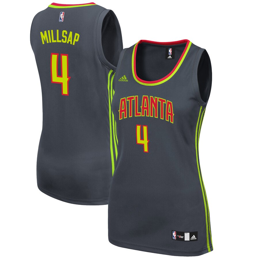 Paul Millsap Atlanta Hawks Adidas Women's Road Replica Jersey - Charcoal
