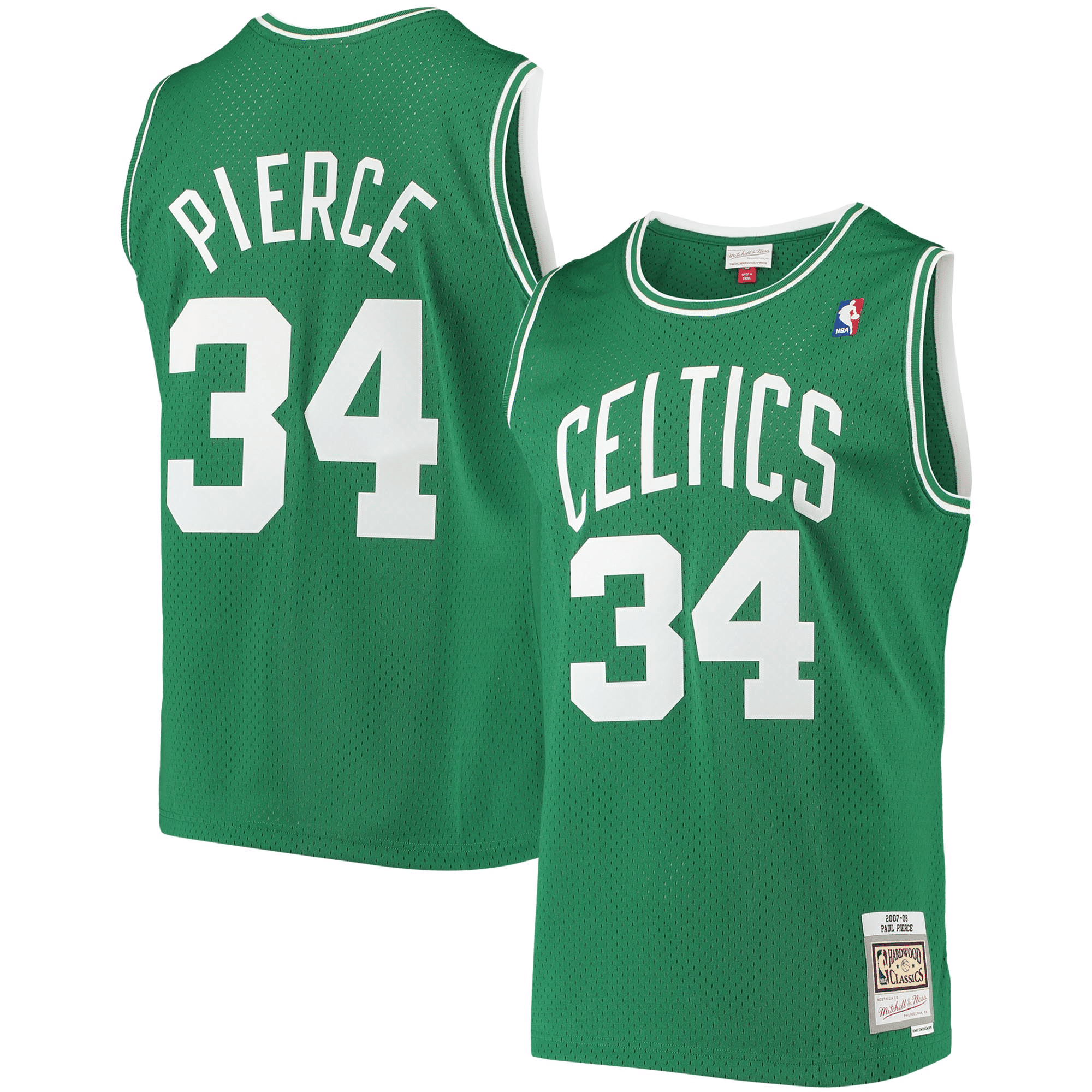 Paul Pierce Boston Celtics Mitchell & Ness 2007-08 Hardwood Classics Swingman Jersey - Kelly Green Jersey - JS514