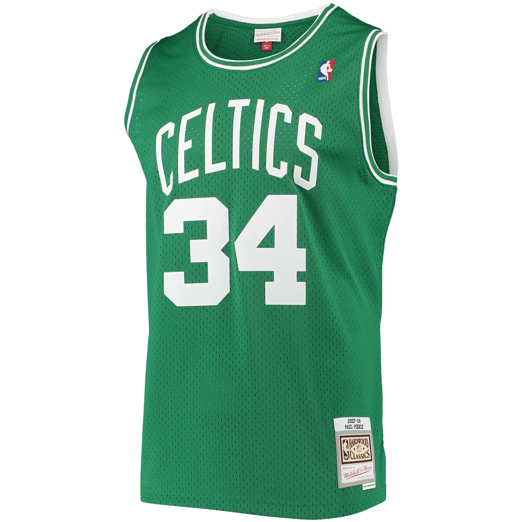 Alternative view of Paul Pierce Boston Celtics Mitchell & Ness 2007-08 Hardwood Classics Swingman Jersey - Kelly Green Jersey - JS514 