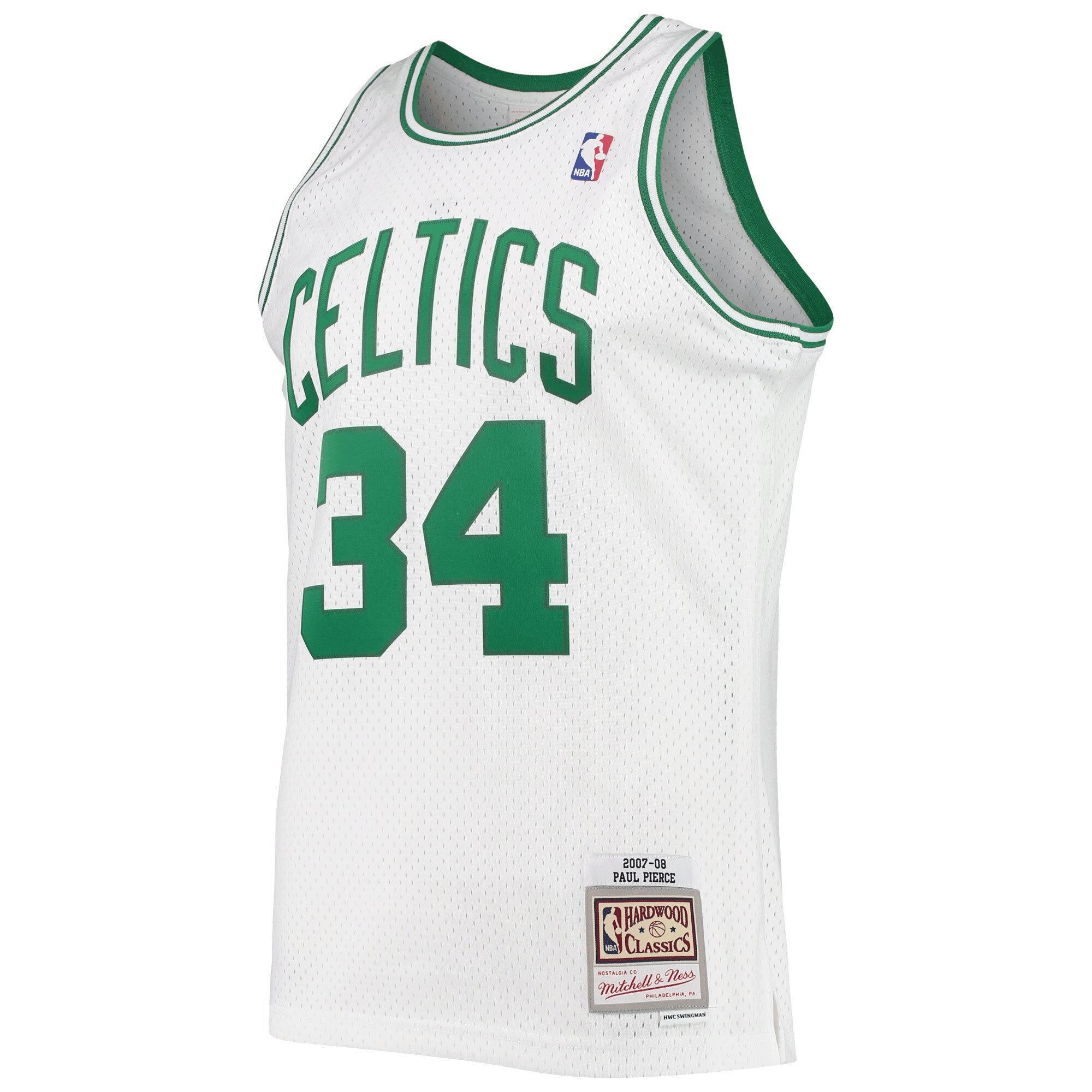 Alternative view of Paul Pierce Boston Celtics Mitchell & Ness 2007-08 Hardwood Classics Swingman Jersey - White Jersey - JS685