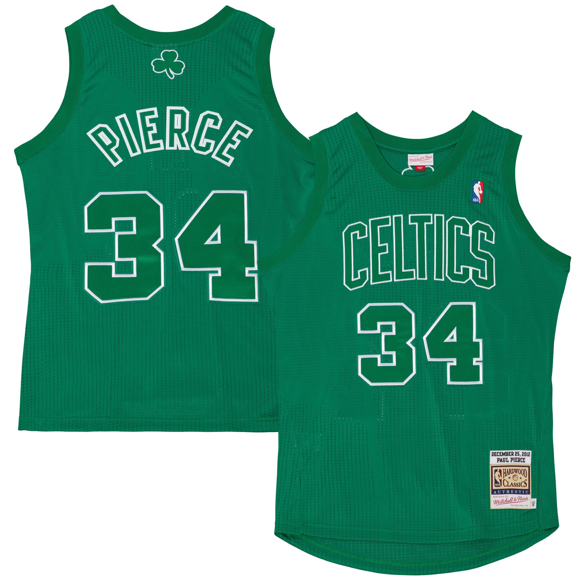 Alternative view of Paul Pierce Boston Celtics Mitchell & Ness 2012 Authentic Player Jersey - Kelly Green