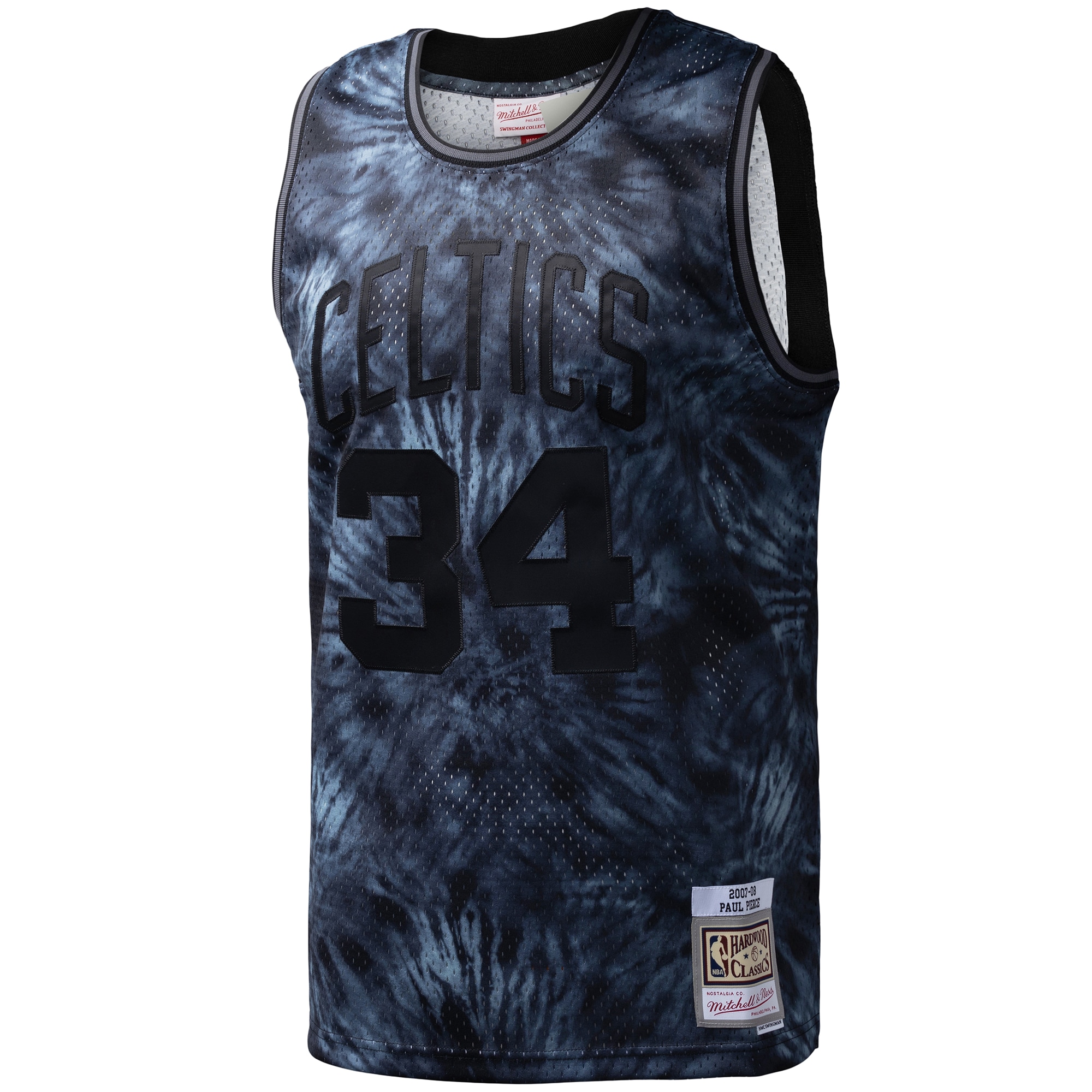 Alternative view of Paul Pierce Boston Celtics Mitchell & Ness Hardwood Classics 2007/08 Tie-dye Swingman Jersey - Black