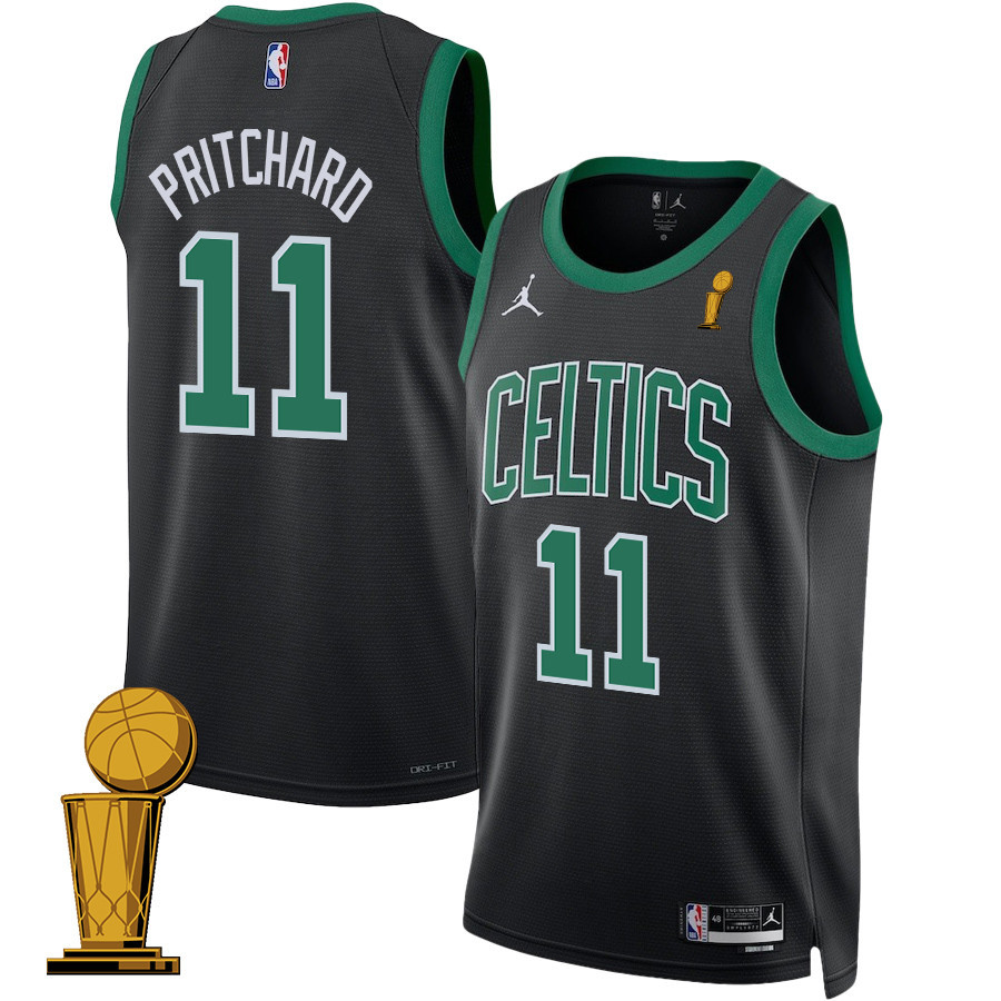 Payton Pritchard 11 Boston Celtics 2024 FINALS CHAMPIONS Swingman Jersey - Statement Edition - Black - JS942