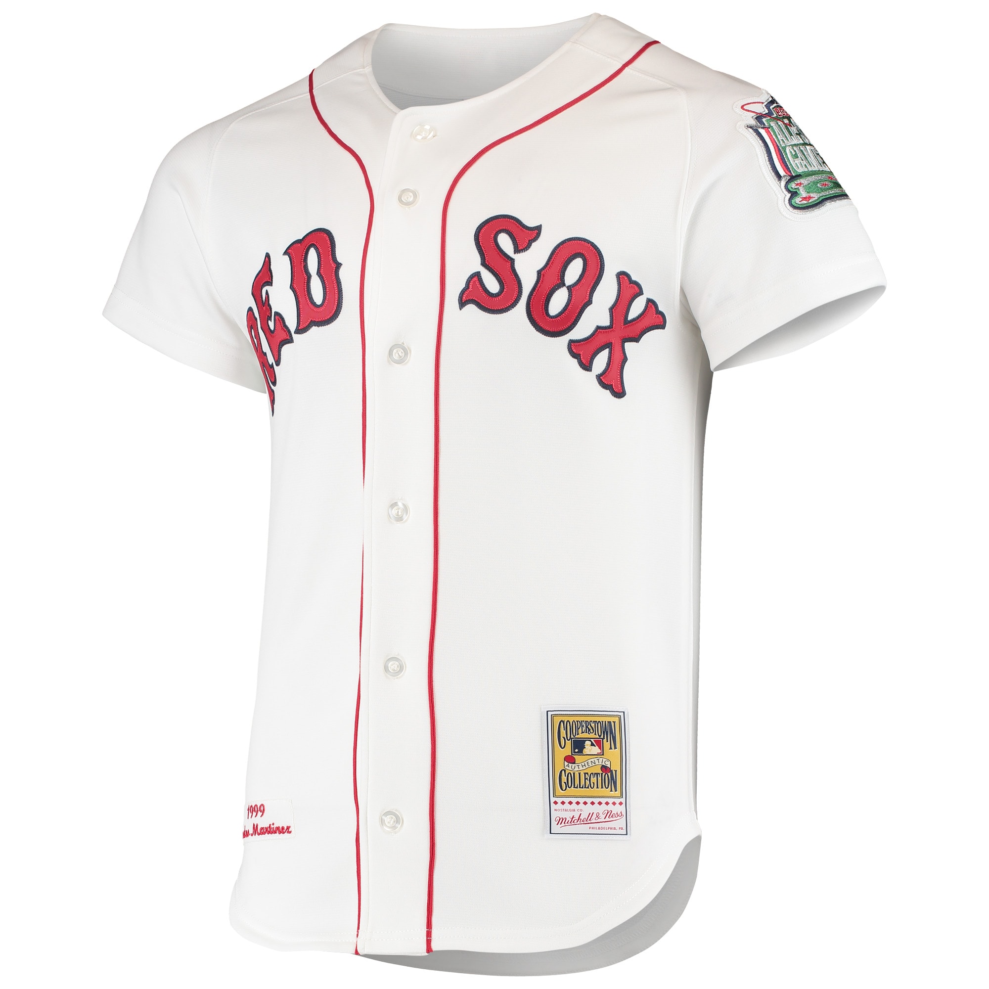 Alternative view of Pedro Martinez Boston Red Sox Mitchell & Ness 1999 Cooperstown Collection Home Authentic Jersey - White