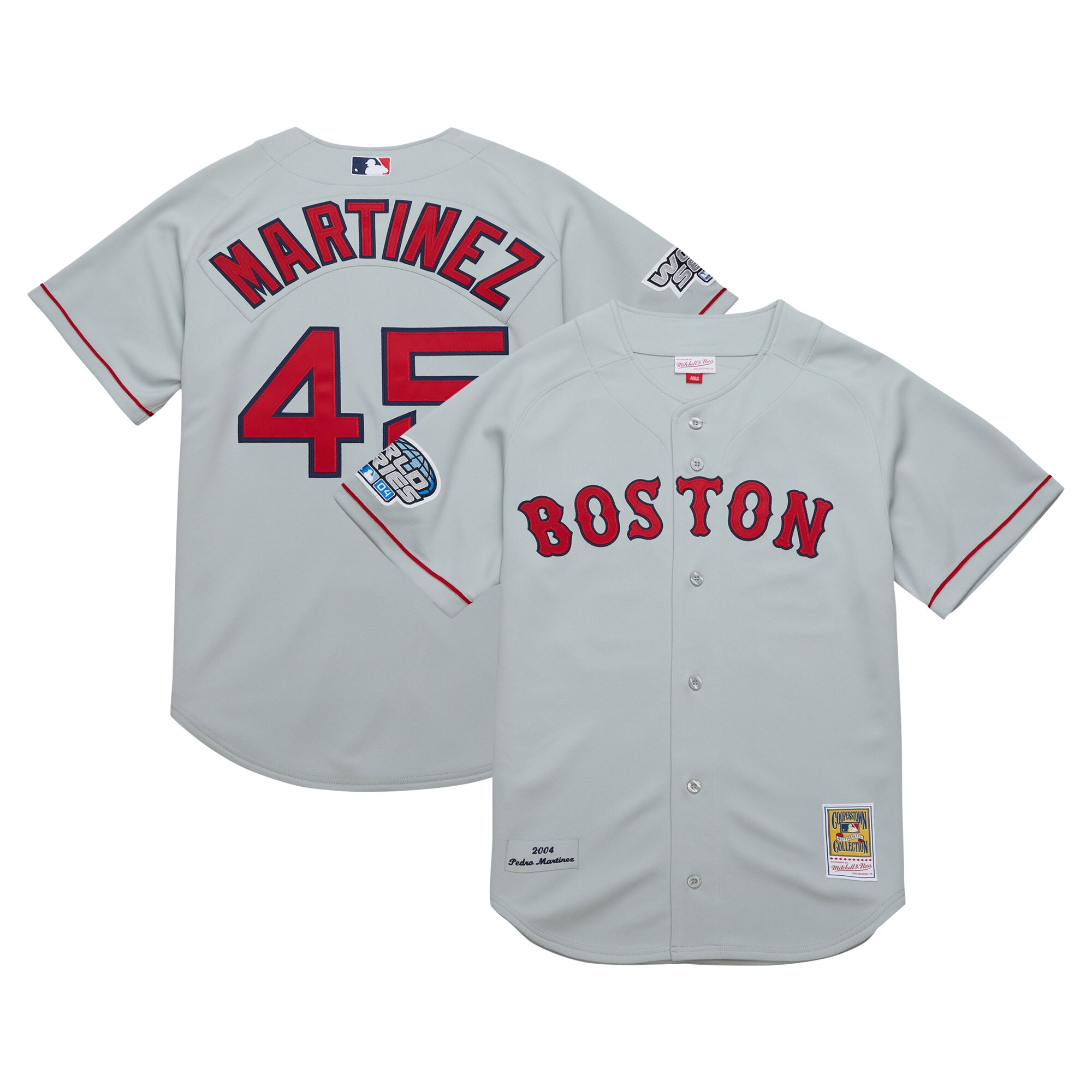 Pedro Martinez Boston Red Sox Mitchell & Ness 2004 Cooperstown Collection Authentic Throwback Jersey - Gray