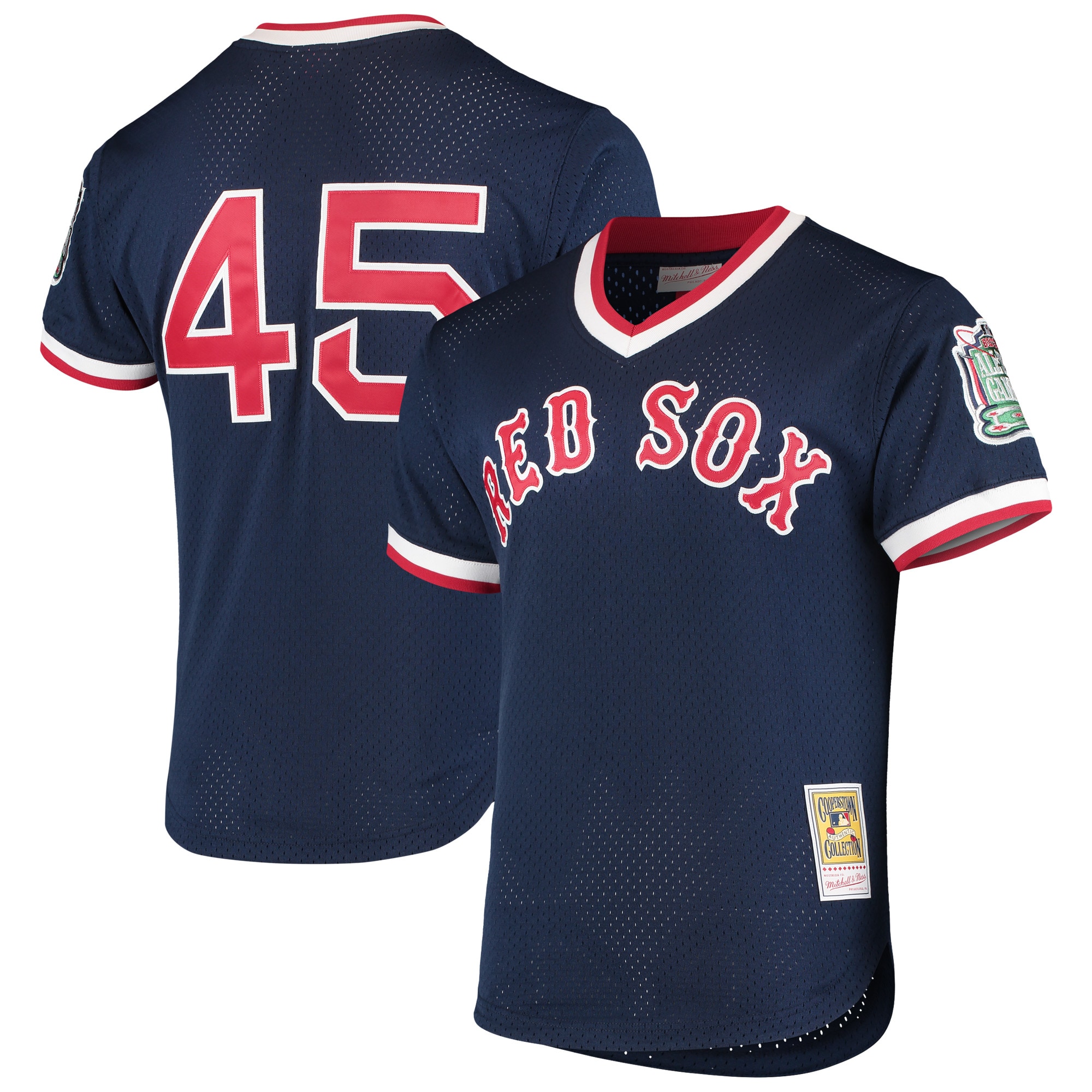 Alternative view of Pedro Martinez Boston Red Sox Mitchell & Ness 1999 Cooperstown Collection Mesh Batting Practice Jersey – Navy
