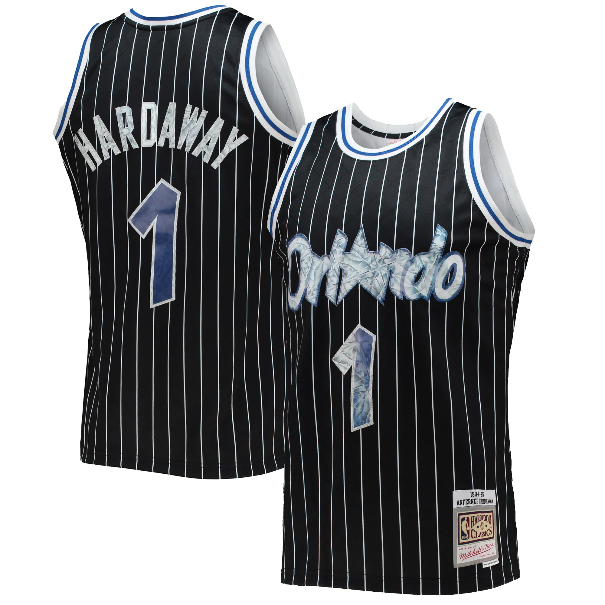 Alternative view of Penny Hardaway Orlando Magic Mitchell & Ness 1996/97 Hardwood Classics Nba 75th Anniversary Diamond Swingman Jersey - Black