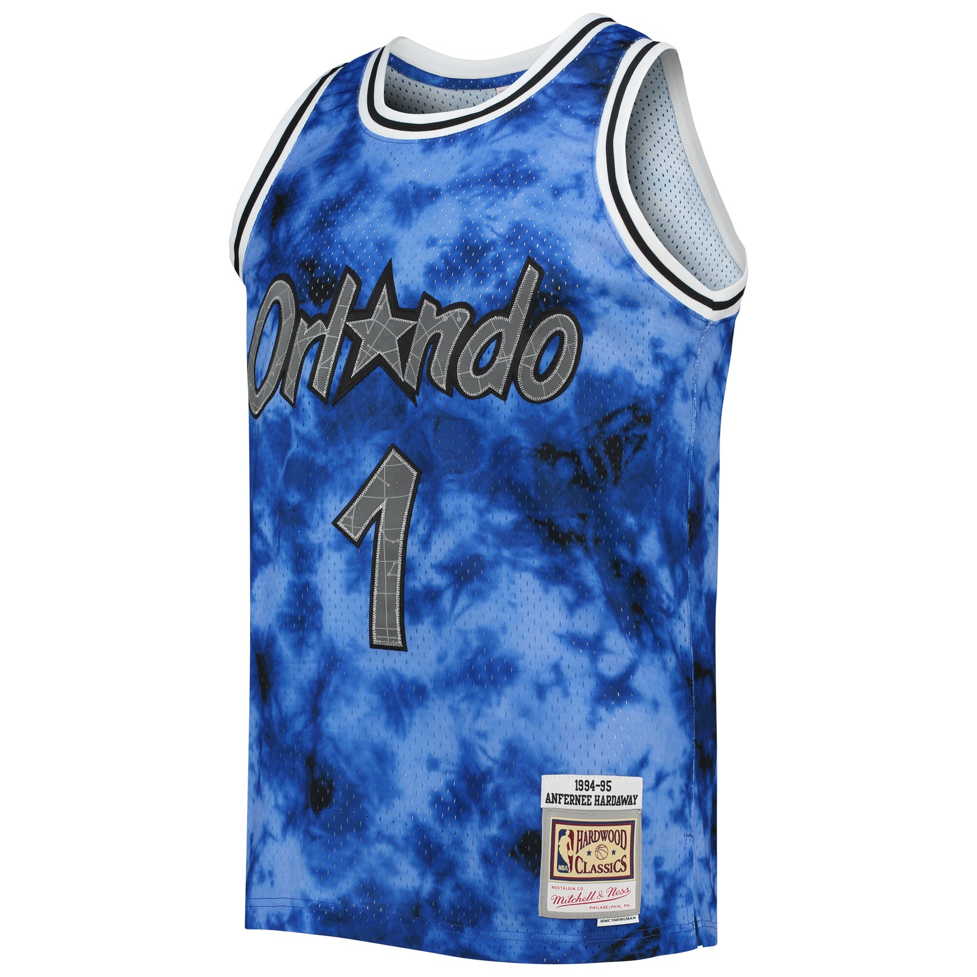 Alternative view of Penny Hardaway Orlando Magic Mitchell & Ness 1994/95 Galaxy Swingman Jersey - Blue