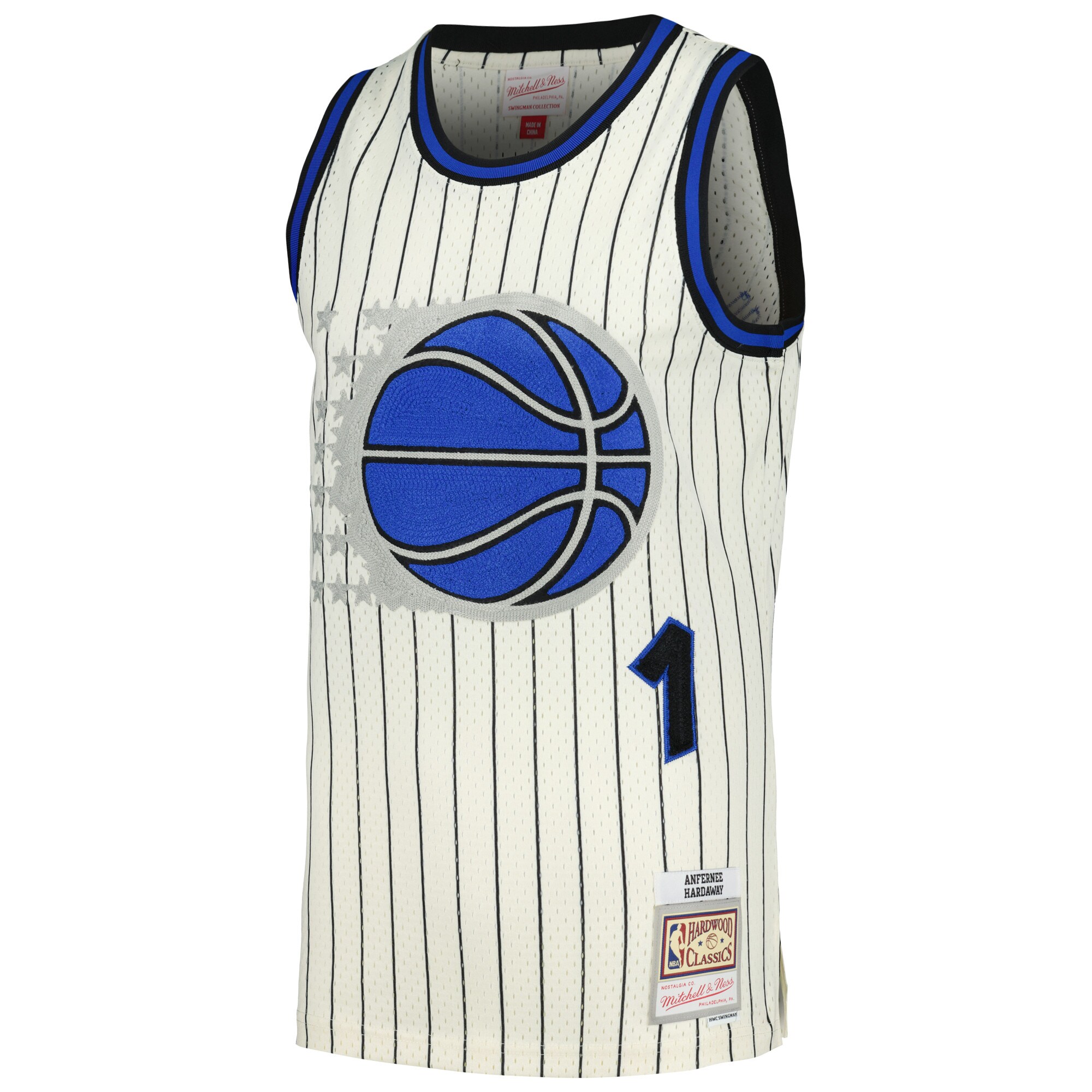 Alternative view of Penny Hardaway Orlando Magic Mitchell & Ness Chainstitch Swingman Jersey - Cream