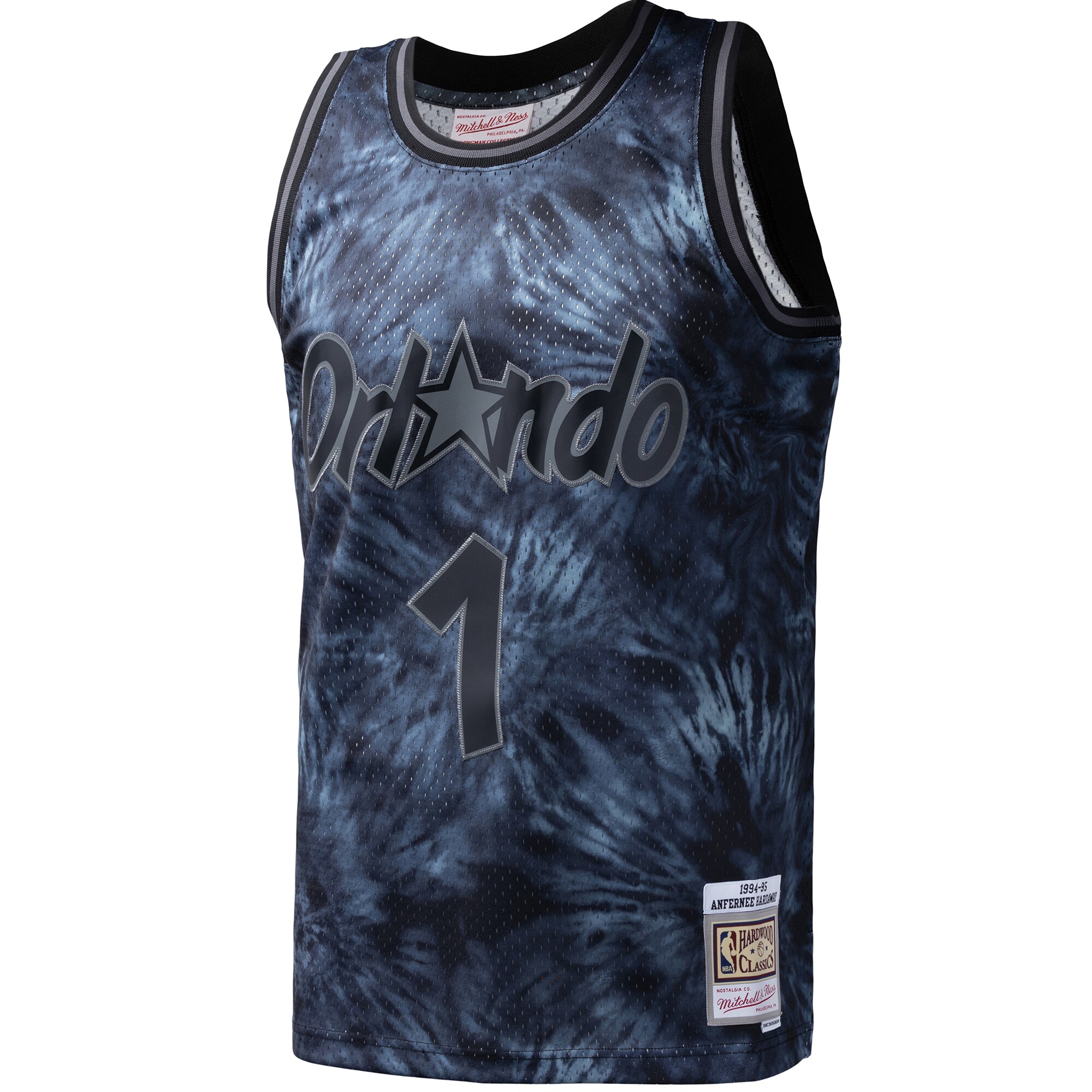 Alternative view of Penny Hardaway Orlando Magic Mitchell & Ness Hardwood Classics 1984/85 Tie-dye Swingman Jersey - Black