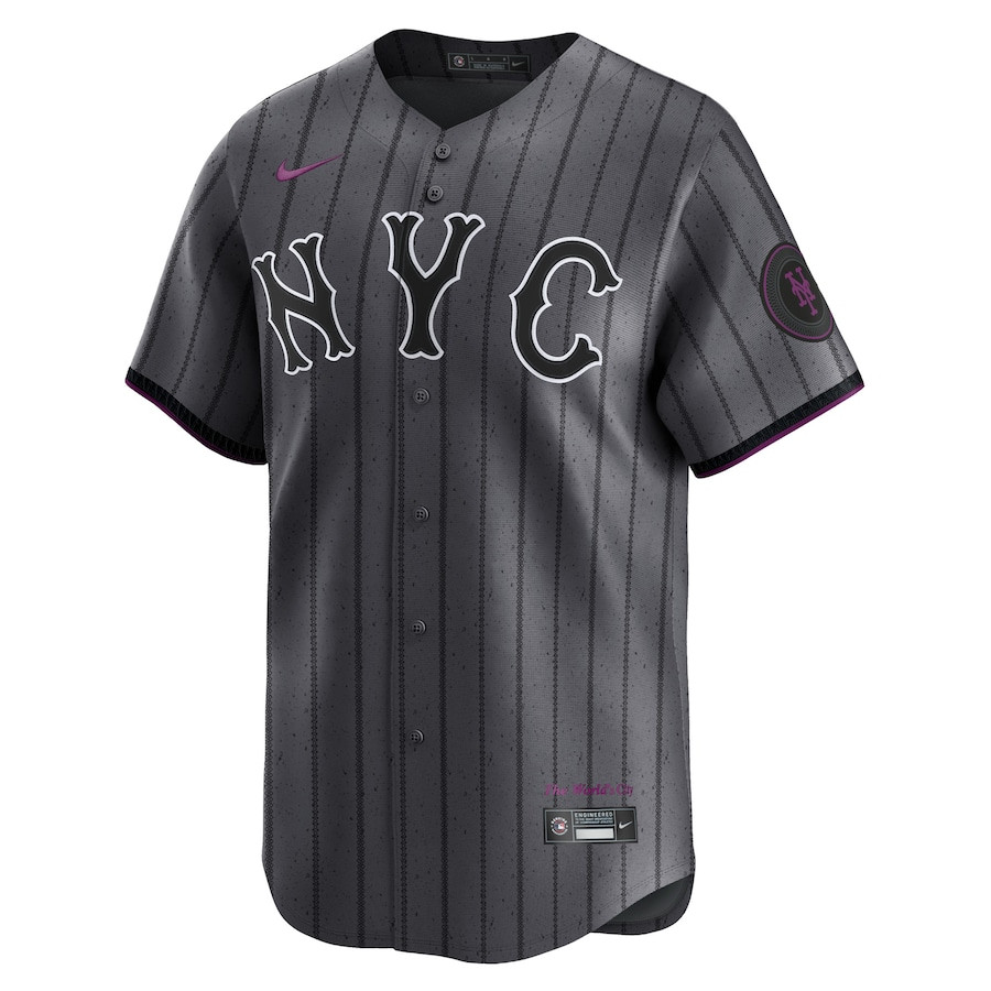 Alternative view of Pete Alonso 20 New York Mets 2024 City Connect Limited Men Jersey - Graphite 