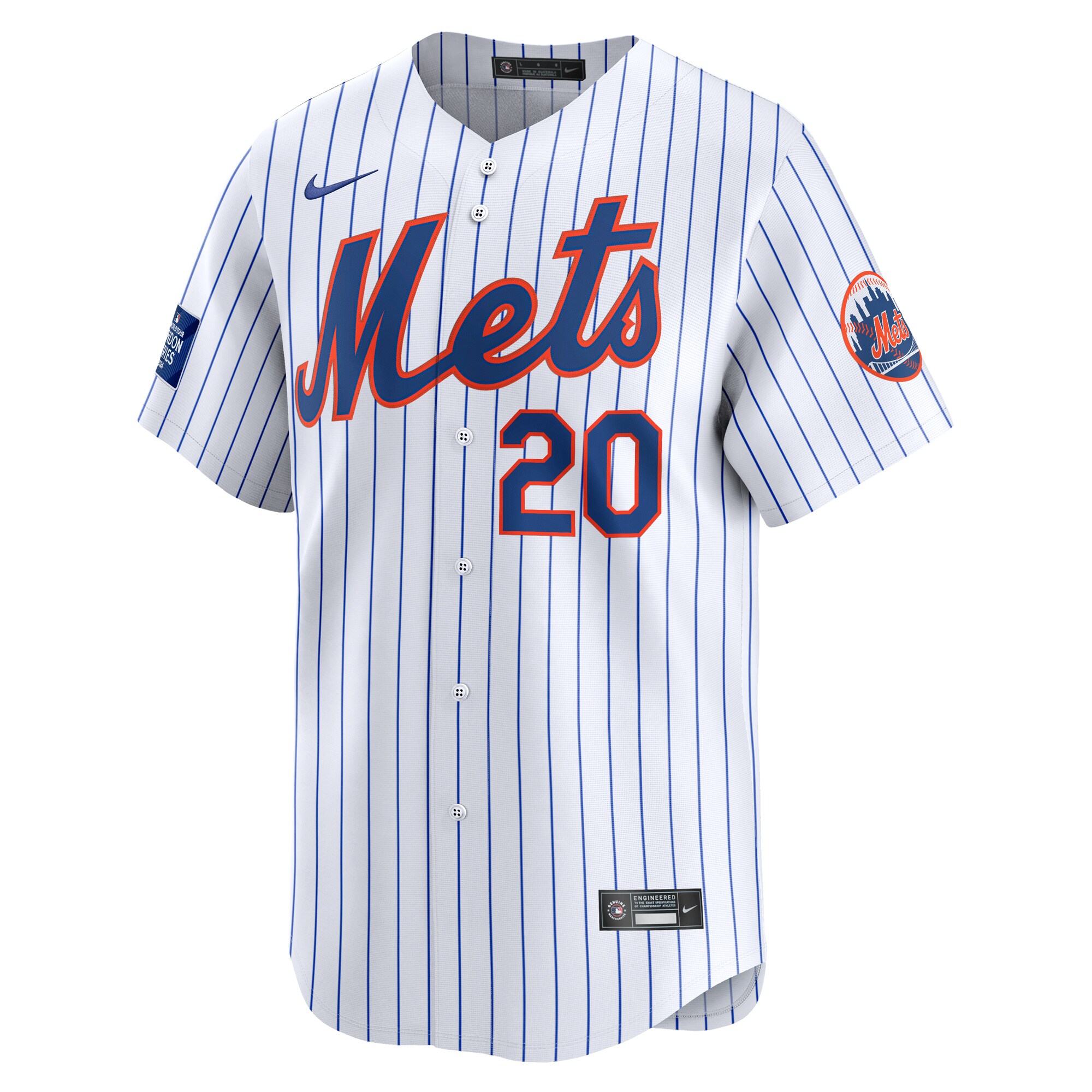 Alternative view of Pete Alonso New York Mets 2024 Mlb World Tour London Series Home Limited Player Jersey - White