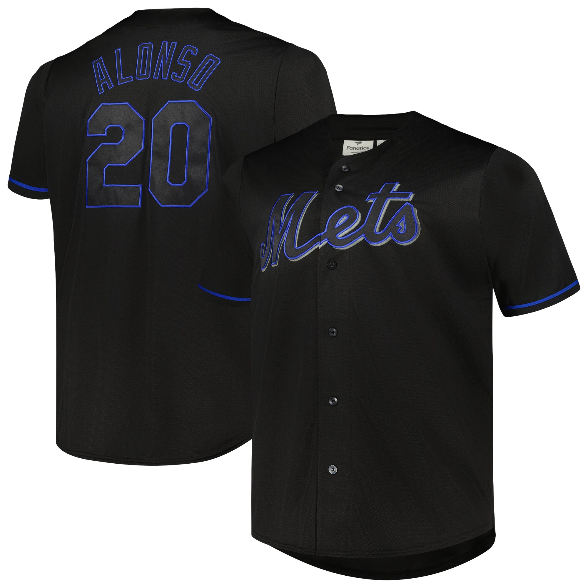 Alternative view of Pete Alonso New York Mets Big & Tall Pop Fashion Jersey - Black