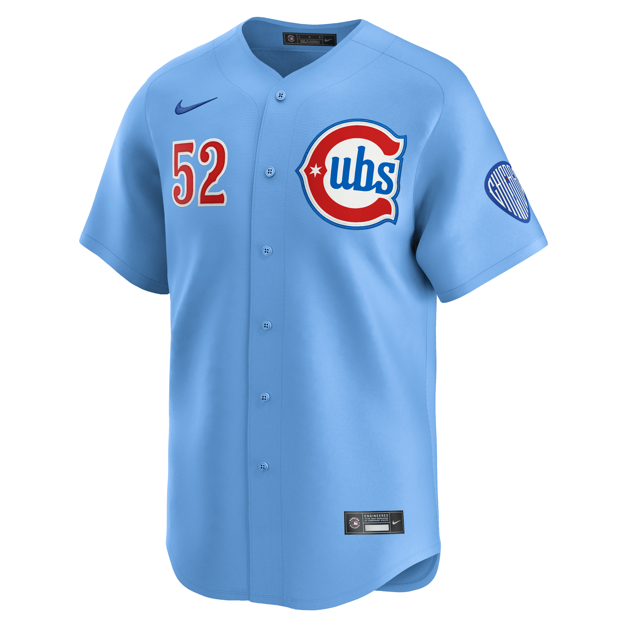 Alternative view of Pete Crow-Armstrong 52 Chicago Cubs Limited Alternate 2 Men Jersey - Baby Blue
