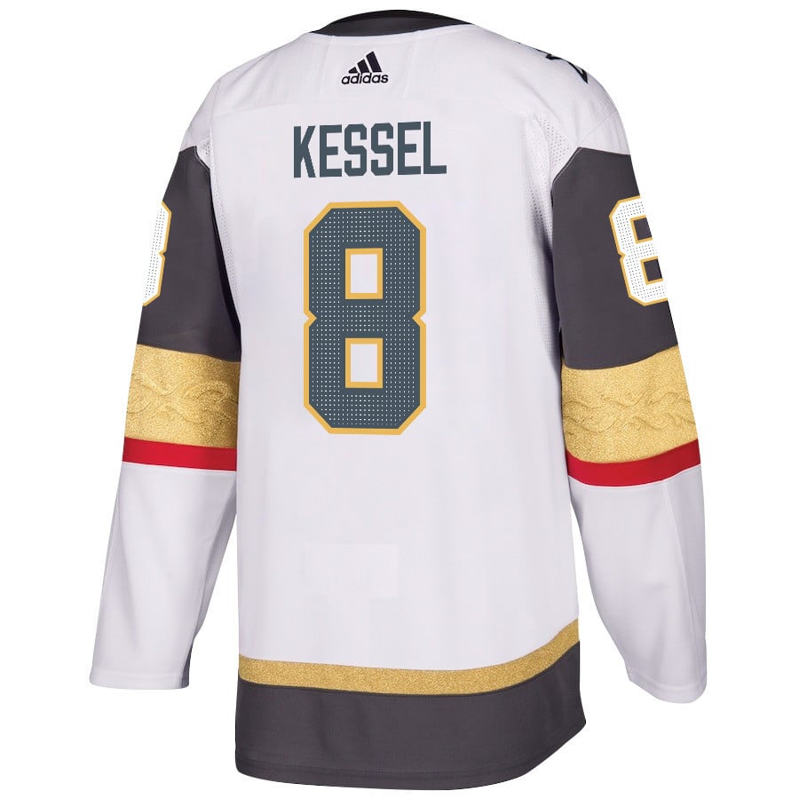 Alternative view of Phil Kessel 8 Vegas Golden Knights Stanley Cup 2023 Champions Patch Away Breakaway Men Jersey - White - JS254 
