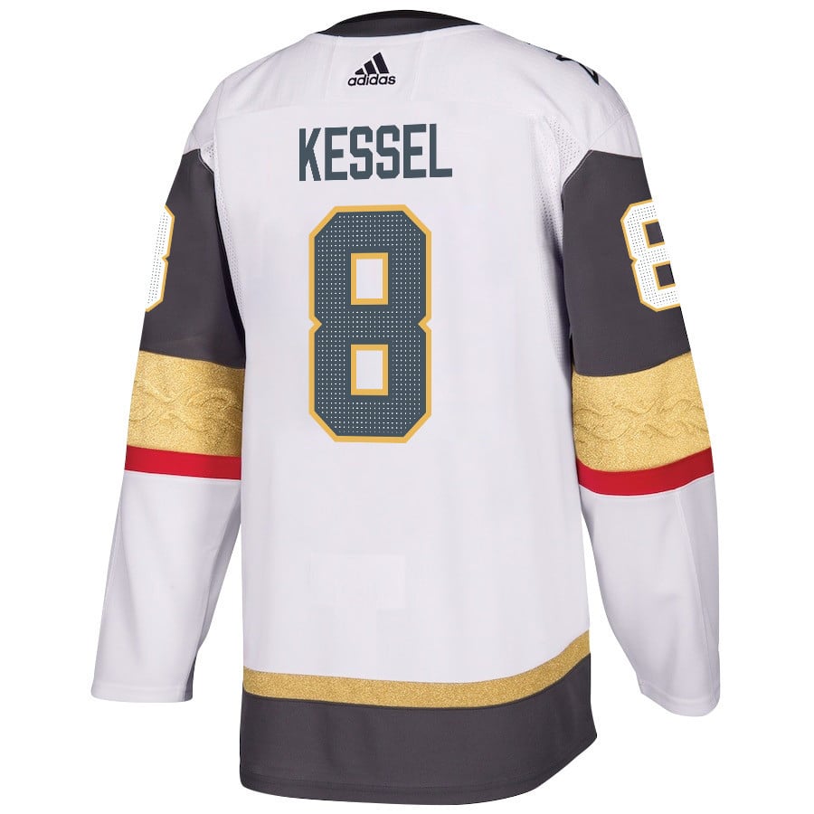 Alternative view of Phil Kessel 8 Vegas Golden Knights Stanley Cup 2023 Final Patch Away Breakaway Men Jersey - White - JS930 