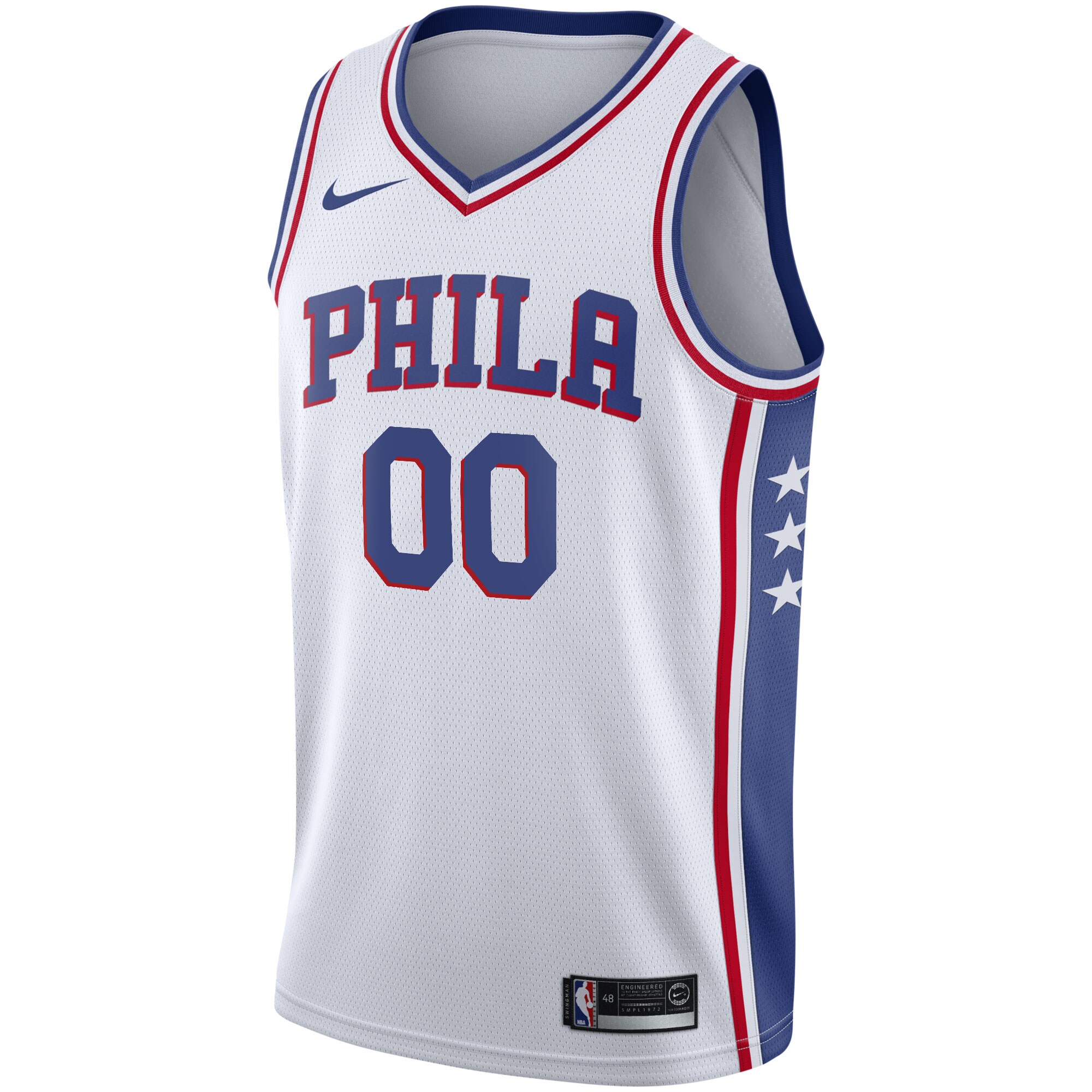 Alternative view of Philadelphia 76ers 2020/21 Swingman Custom Jersey - Association Edition - White