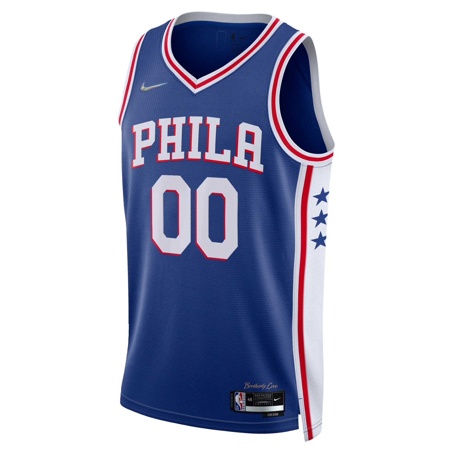 Alternative view of Philadelphia 76ers 2021/22 Diamond Swingman Custom Jersey - Icon Edition - Royal