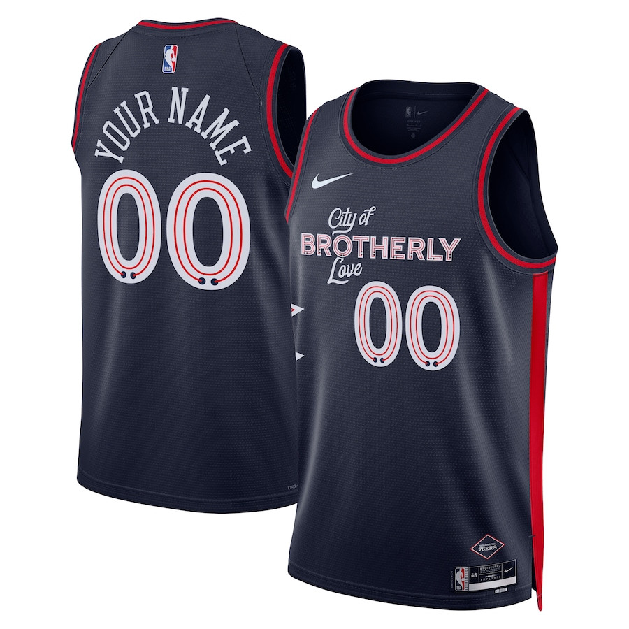 Philadelphia 76ers 2023/24 City Edition Swingman Custom Jersey - Navy - JS986 