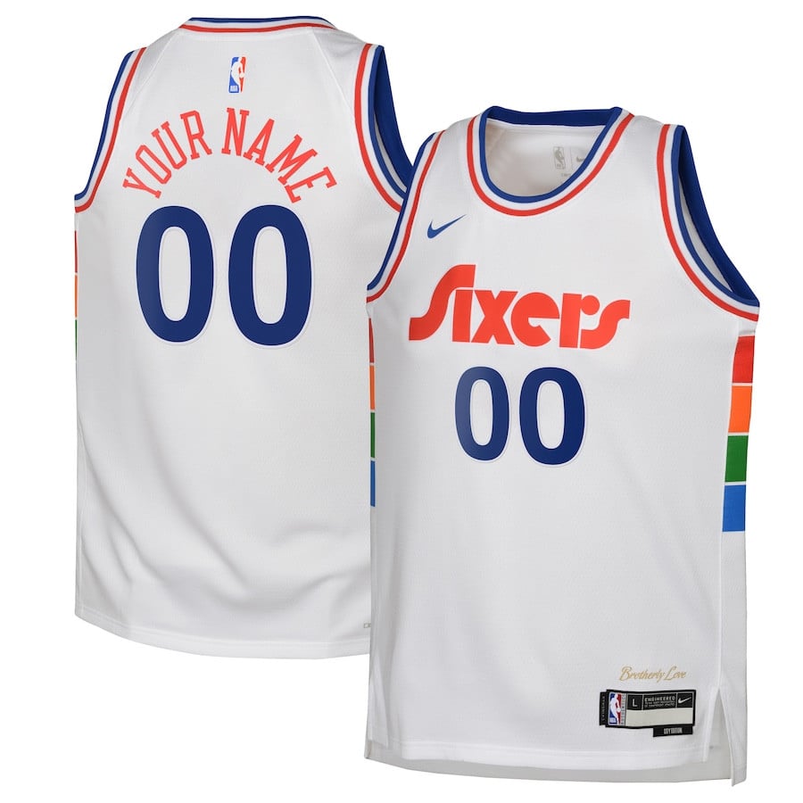Philadelphia 76ers 2024/25 Swingman Custom YOUTH Jersey - City Edition - White - JS717 