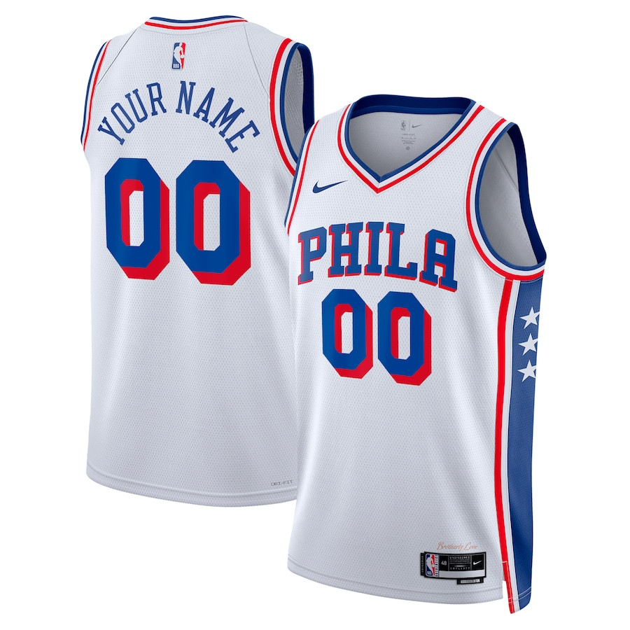 Philadelphia 76ers Association Swingman Custom Jersey - White - JS158 