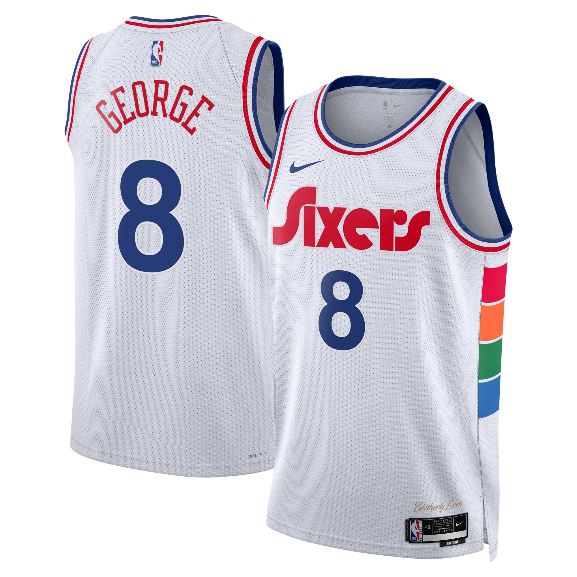 Philadelphia 76ers City Edition Swingman Jersey 2024 - White - Paul George - Unisex - JS742 