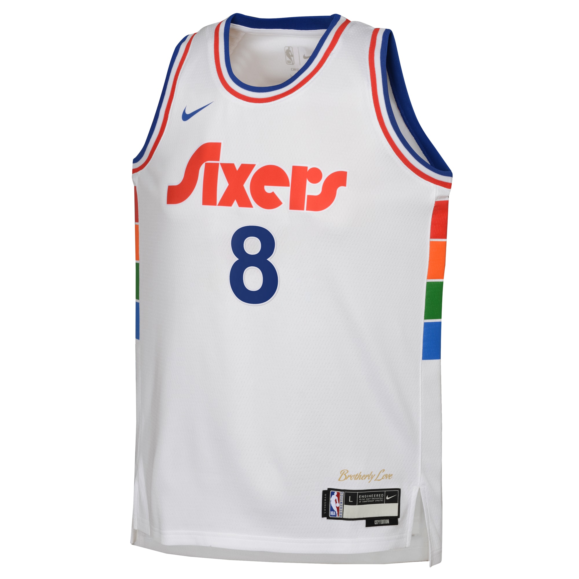 Alternative view of Philadelphia 76ers City Edition Swingman Jersey 2024 - White - Paul George - Youth - JS193 