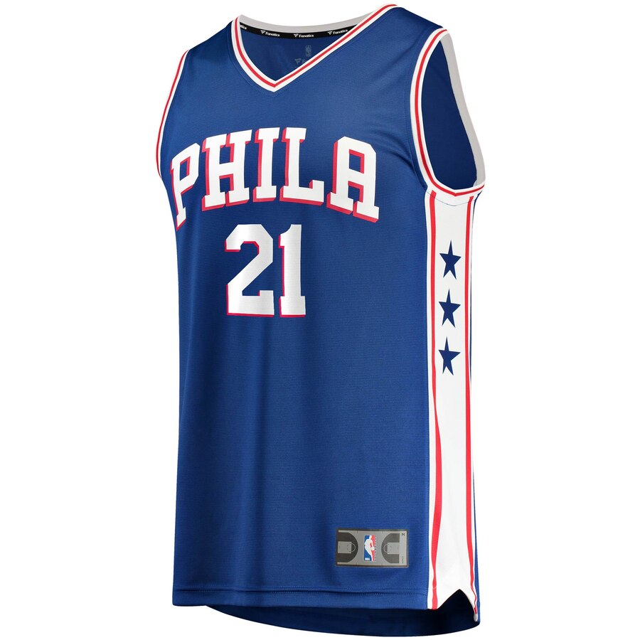 Alternative view of Philadelphia 76ers Fanatics Branded 2019/20 Fast Break Replica Jersey - Icon Edition - Royal Color
