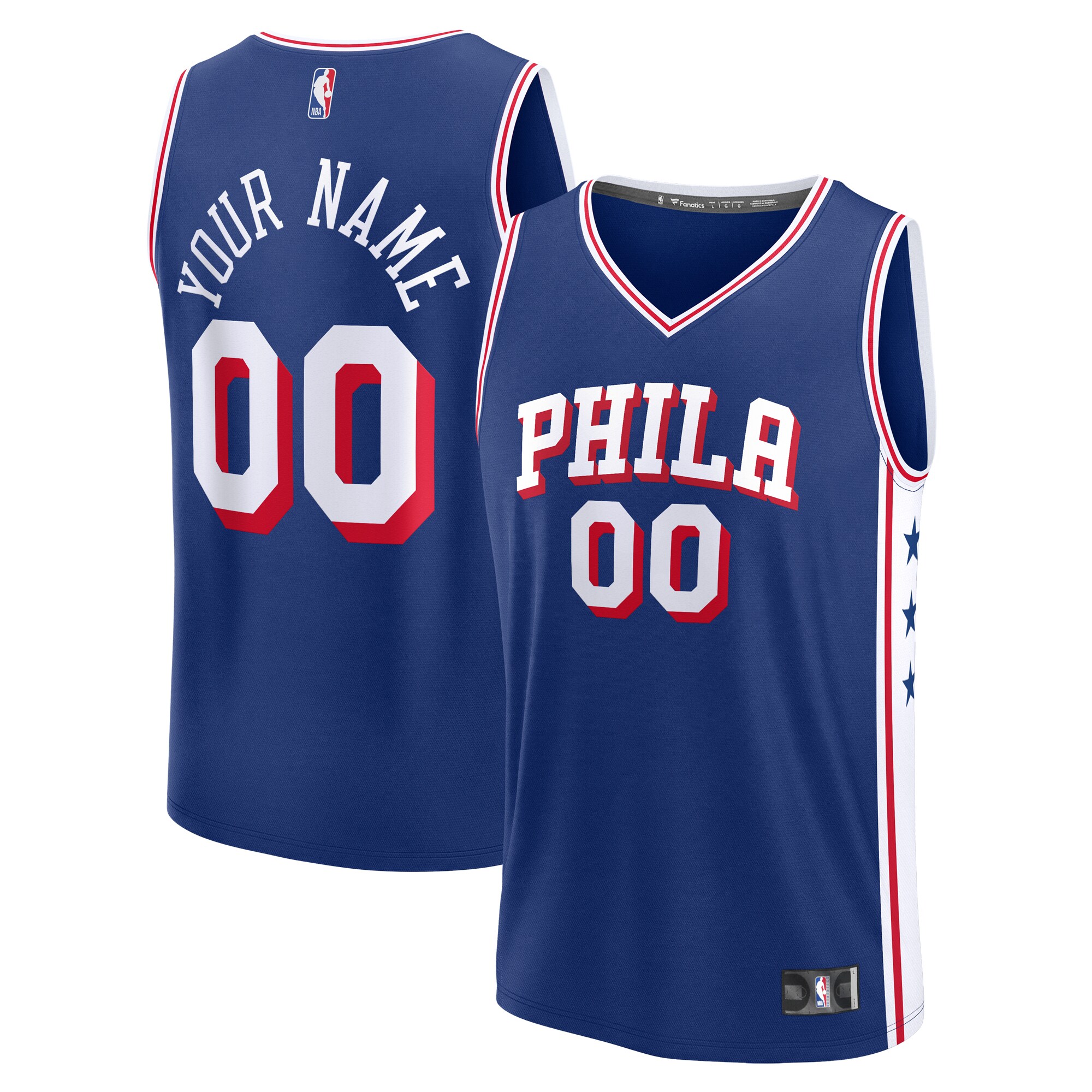 Philadelphia 76ers Fanatics Youth Custom Fast Break Jersey - Royal - Icon Edition