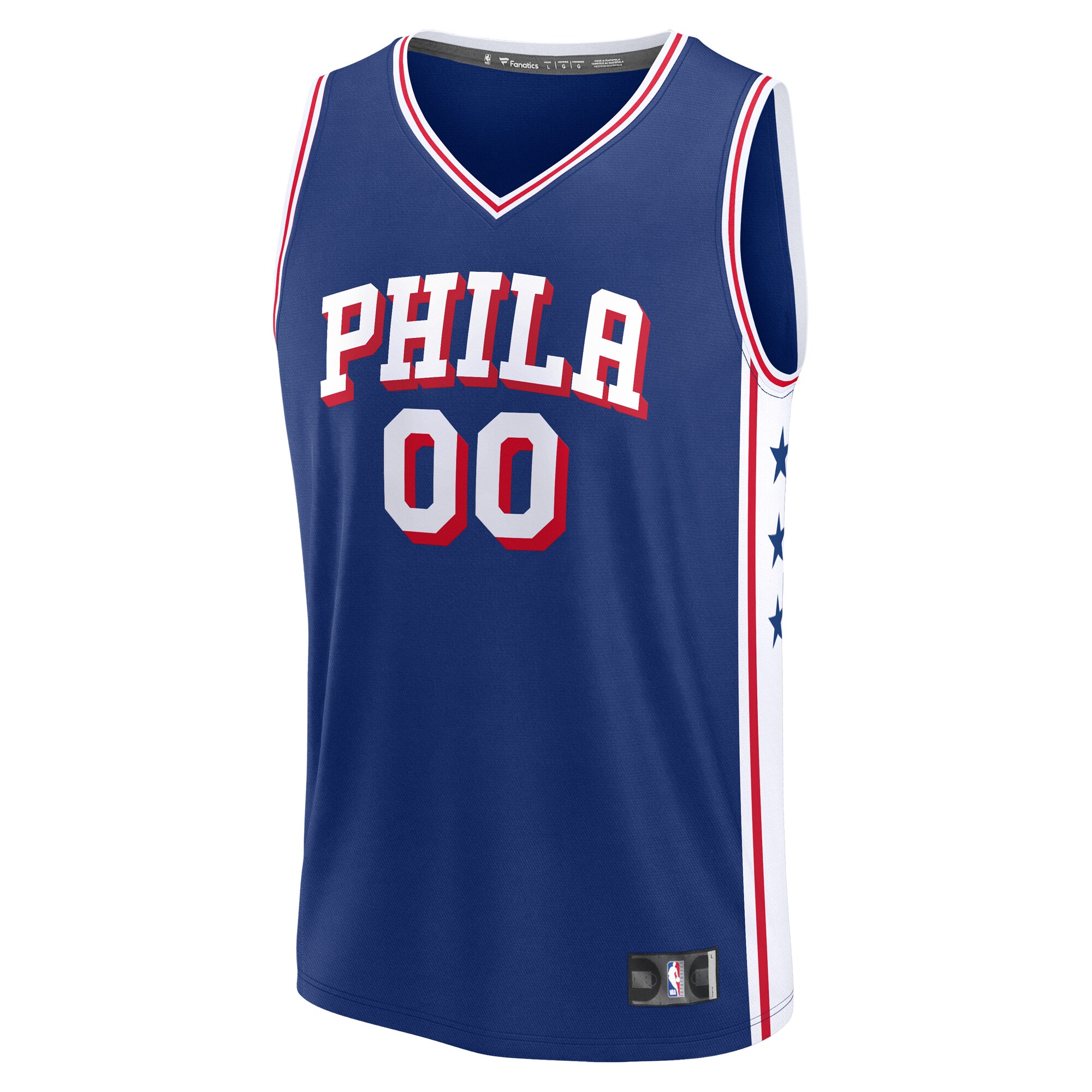 Alternative view of Philadelphia 76ers Fanatics Youth Custom Fast Break Jersey - Royal - Icon Edition