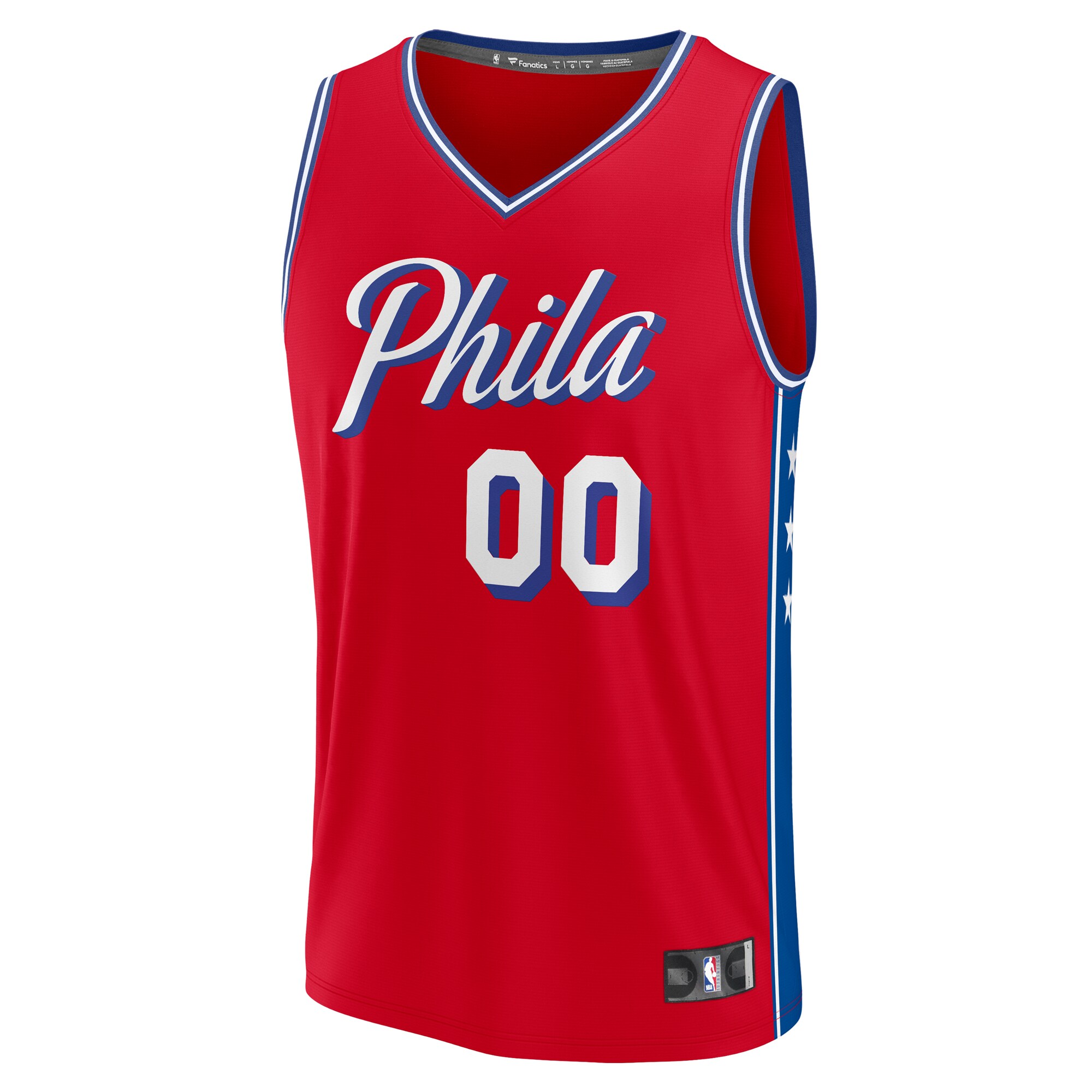 Alternative view of Philadelphia 76ers Fanatics Youth Fast Break Replica Custom Jersey - Statement Edition - Red