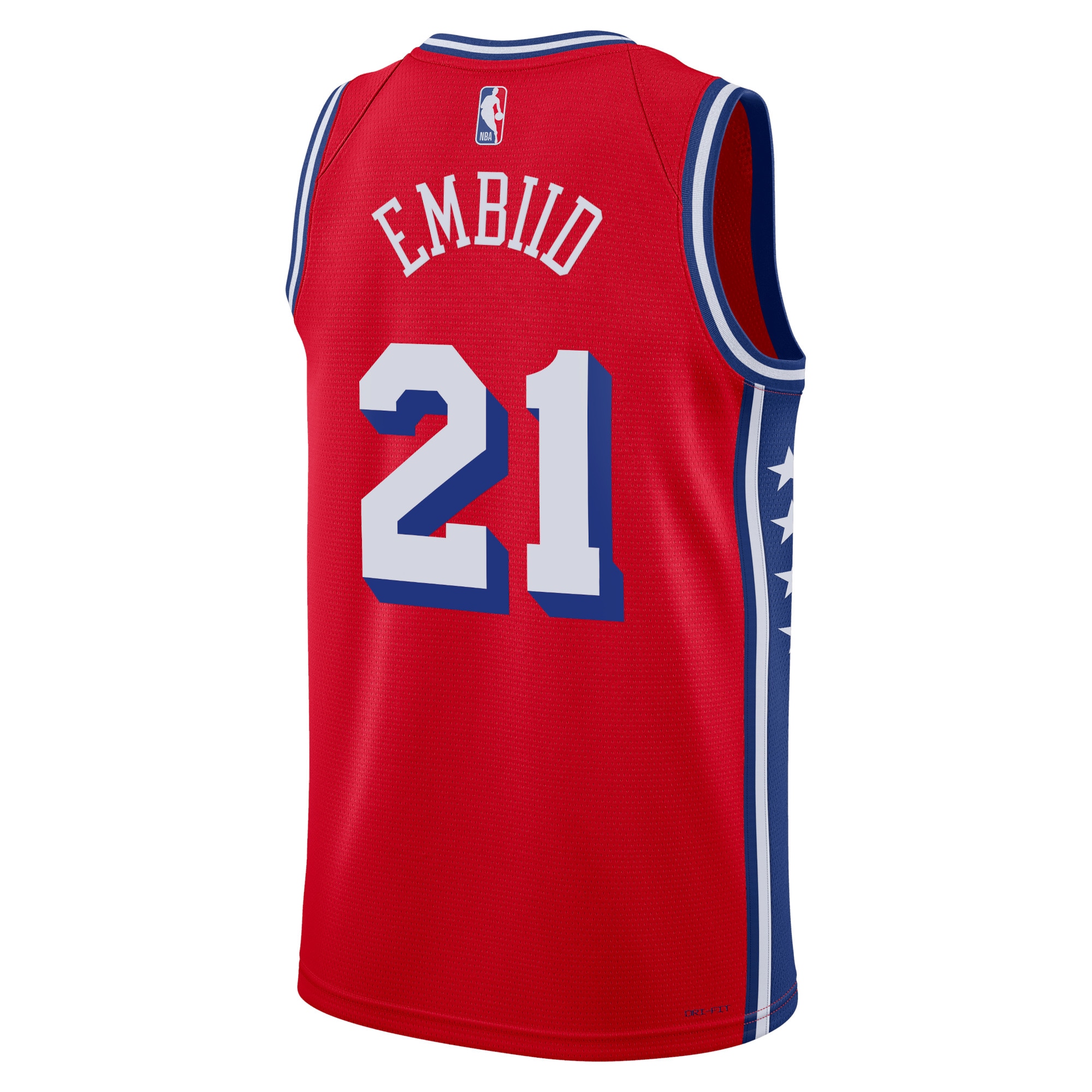 Alternative view of Philadelphia 76ers Jordan Statement Edition Swingman Jersey - Red - Joel Embiid - Unisex - JS178 