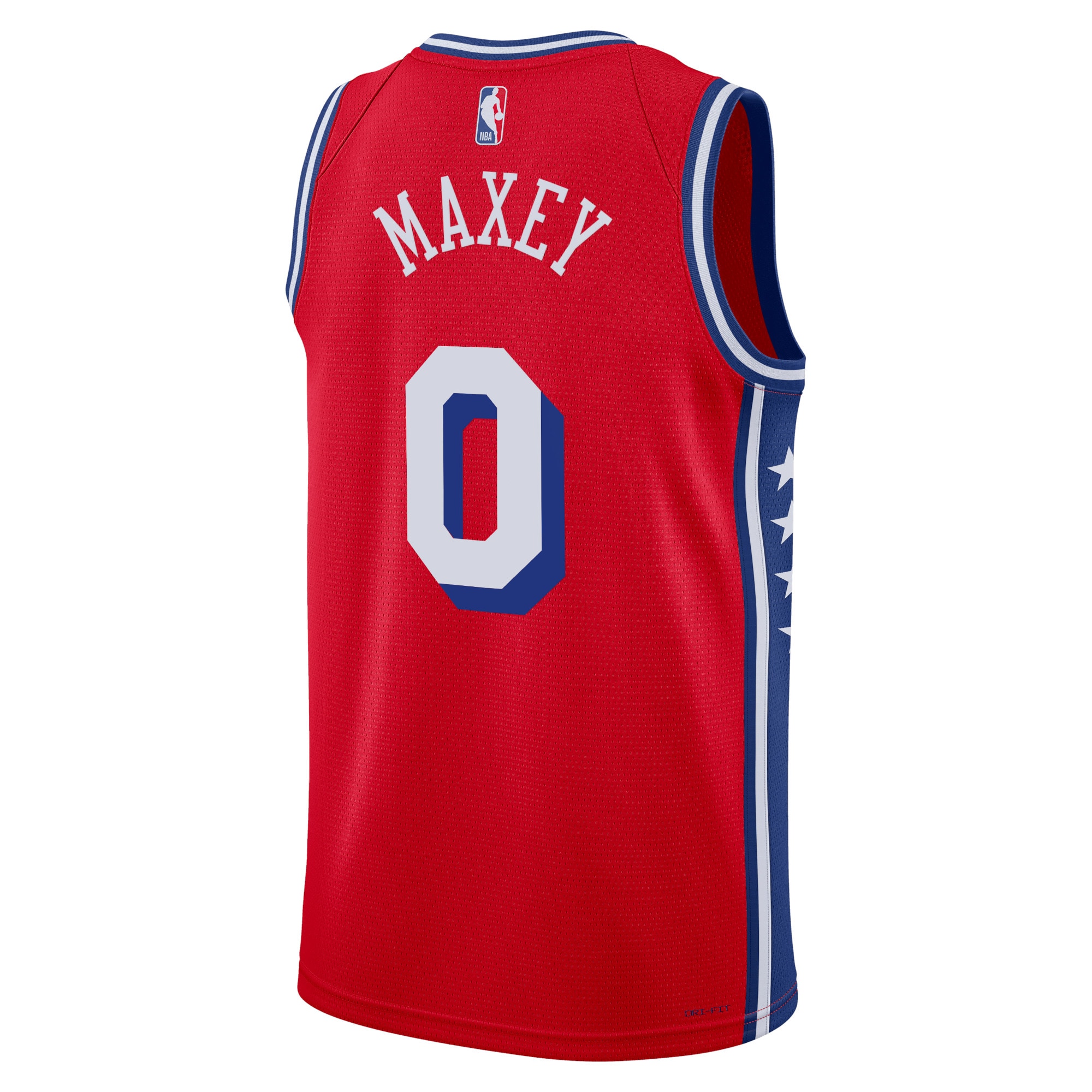 Alternative view of Philadelphia 76ers Jordan Statement Edition Swingman Jersey - Red - Tyrese Maxey - Unisex - JS421 