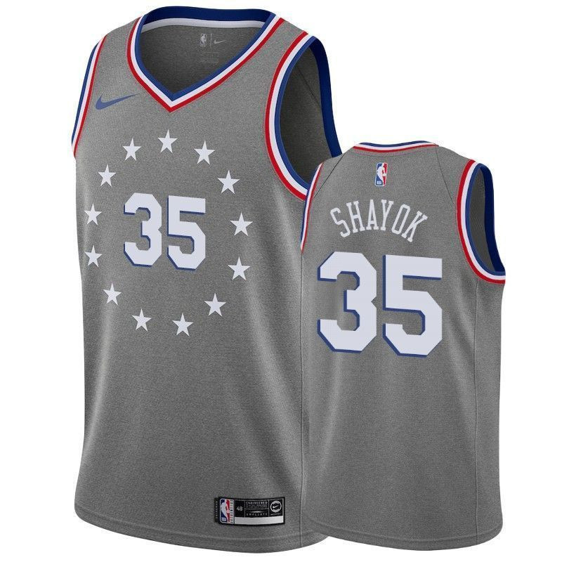 Philadelphia 76ers Marial Shayok 35 City Men's Jersey - JS206 