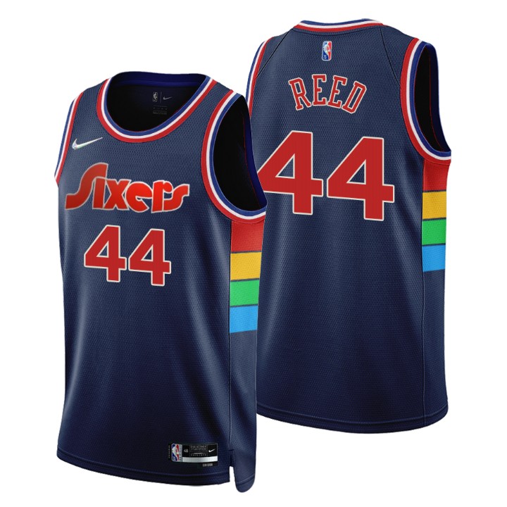 Philadelphia 76ers Paul Reed #44 75th Anniversary Diamond Navy Swingman Jersey Icon