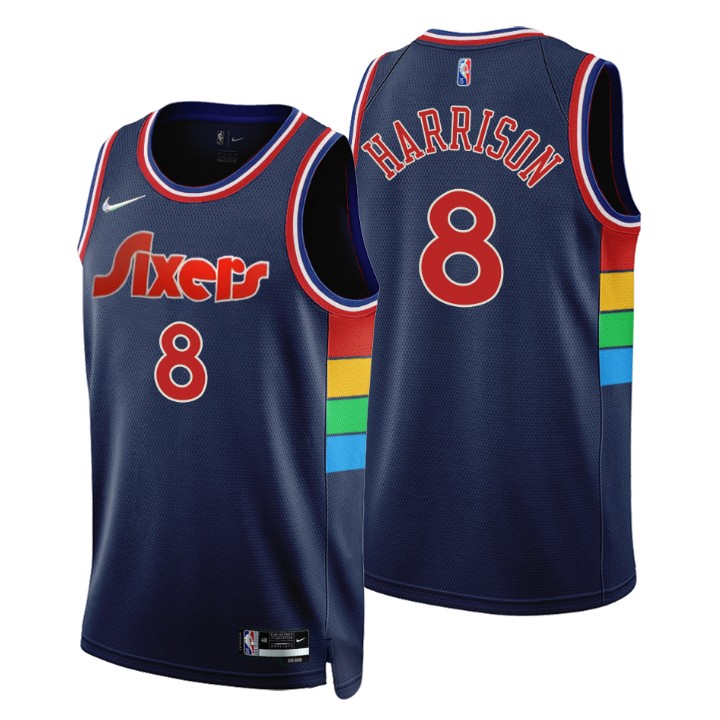 Philadelphia 76ers Shaquille Harrison #8 75th Anniversary Diamond Navy Swingman Jersey Icon