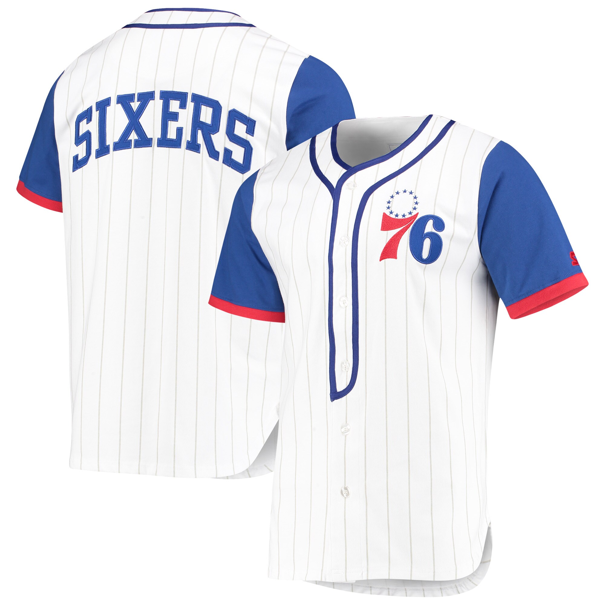 Alternative view of Philadelphia 76ers Starter Scout Baseball Fashion Jersey - White