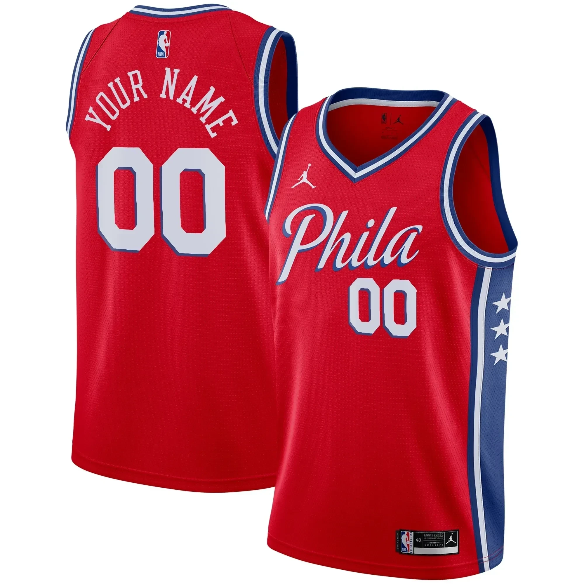 Philadelphia 76ers Swingman Custom Jersey - Statement Edition - Red - JS768 